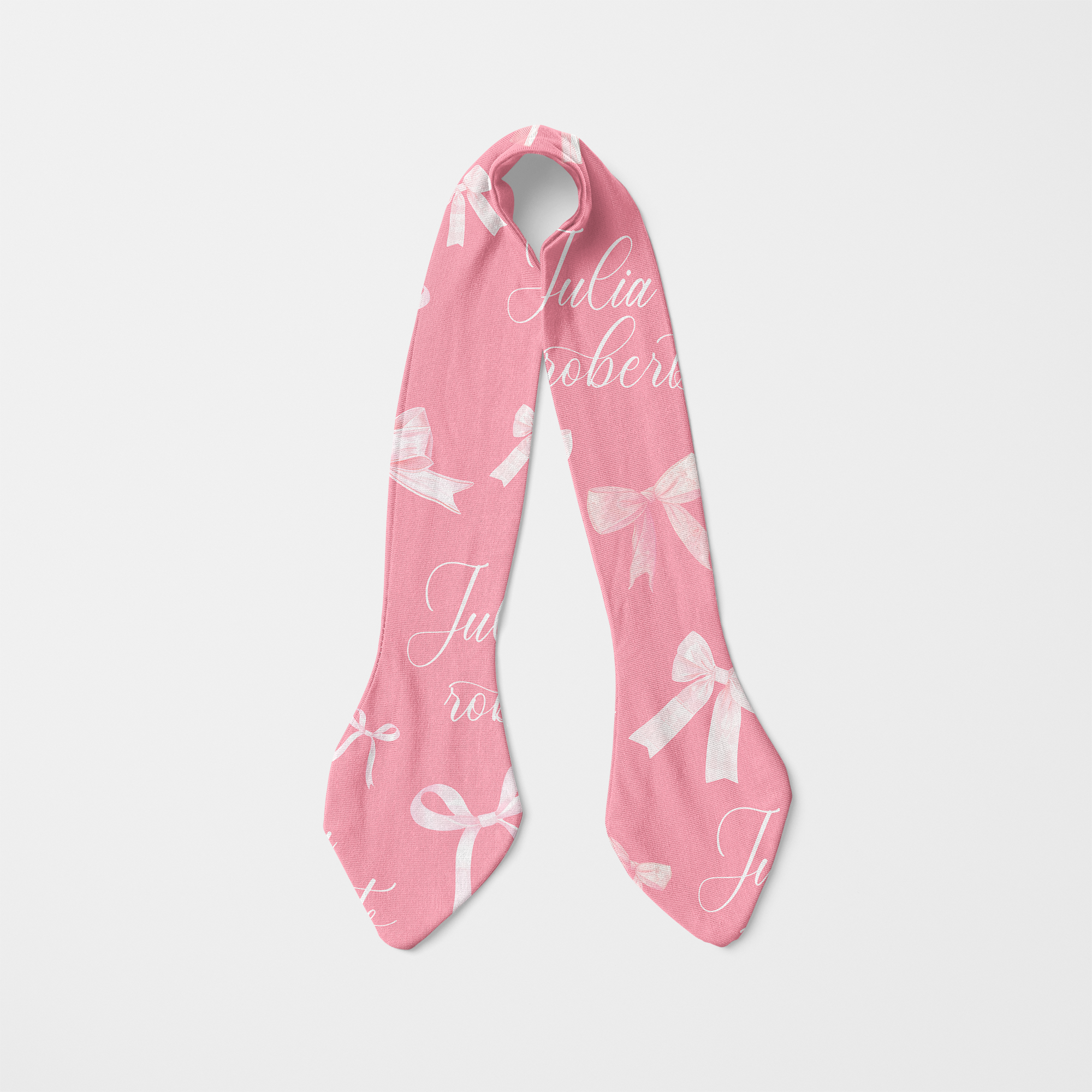 Personalized Knotted Headband in Pink Coquette Bow