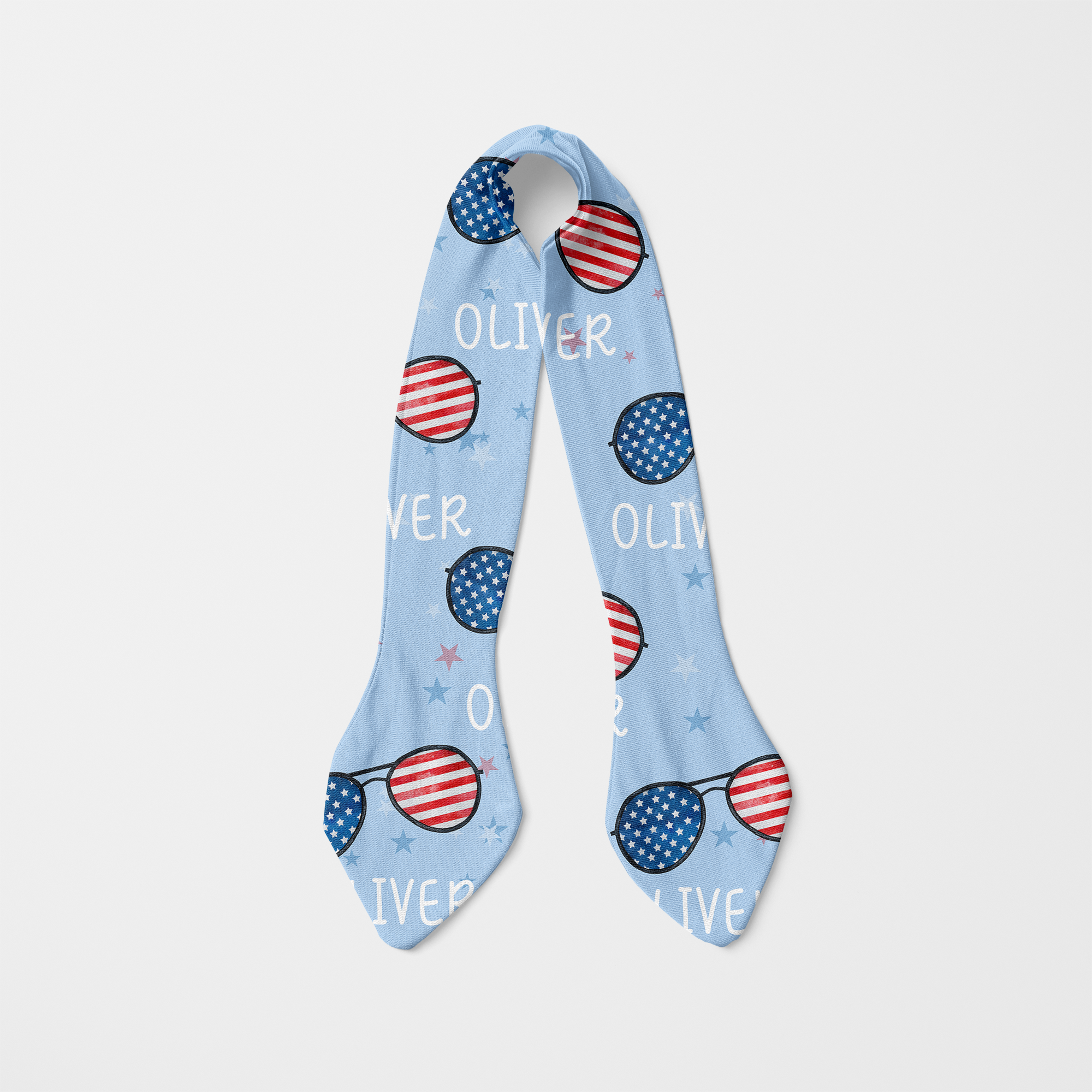 Personalized Knotted Headband in All-American Baby