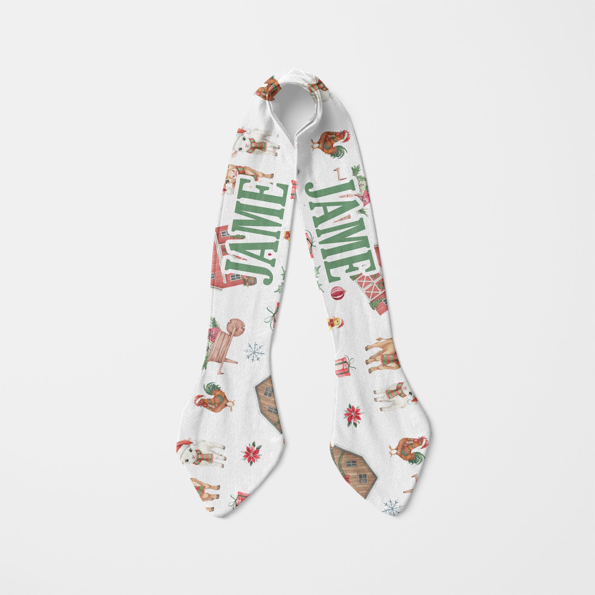 Personalized Knotted Headband in Xmas Farm