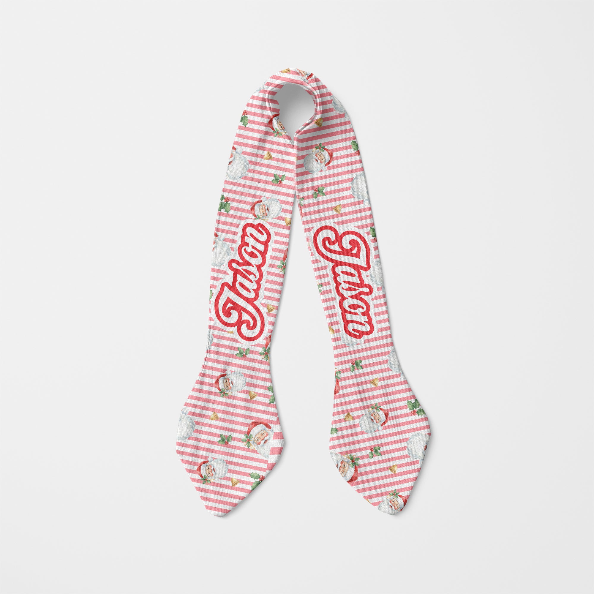 Personalized Knotted Headband in Santa Baby