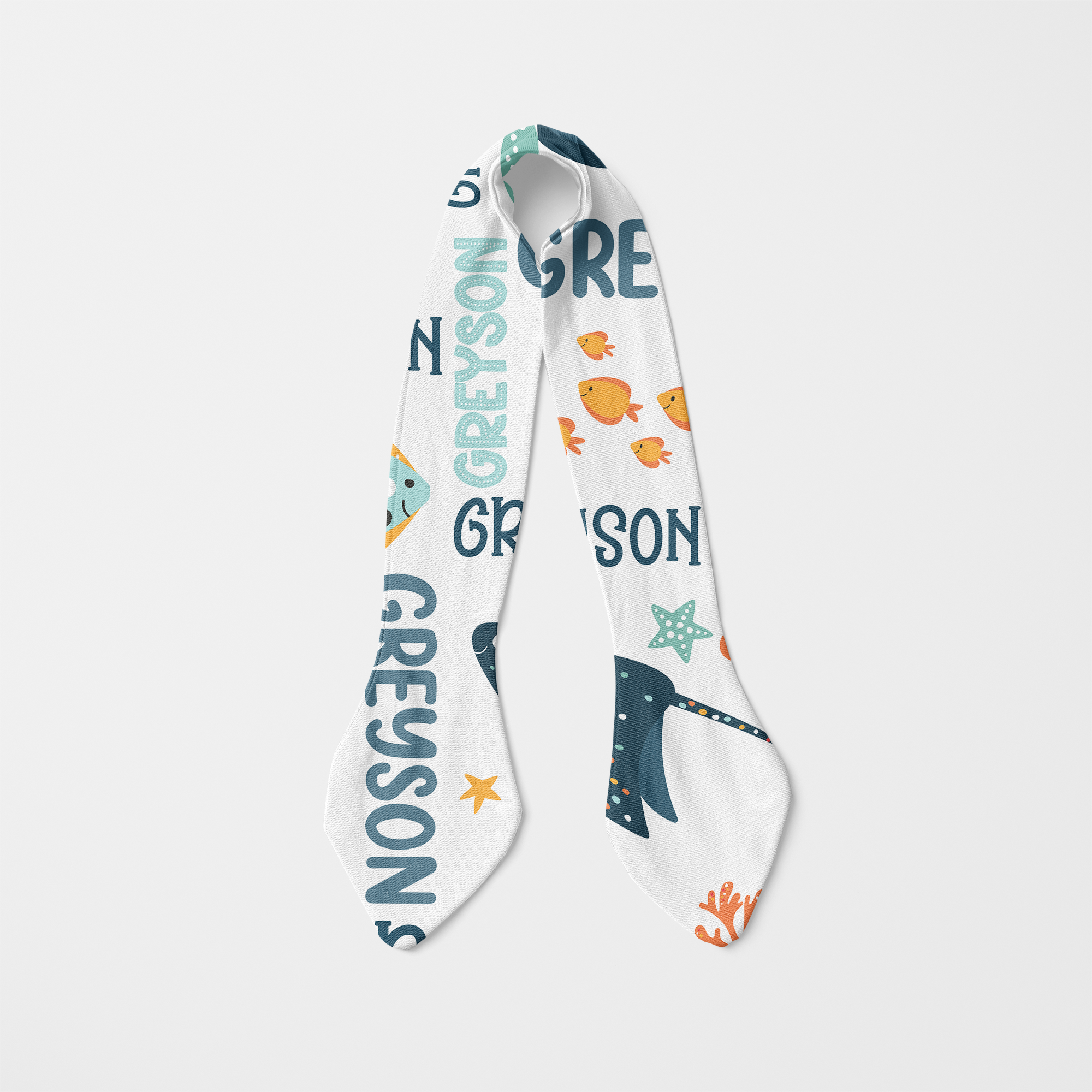 Personalized Knotted Headband in Ocean Animals