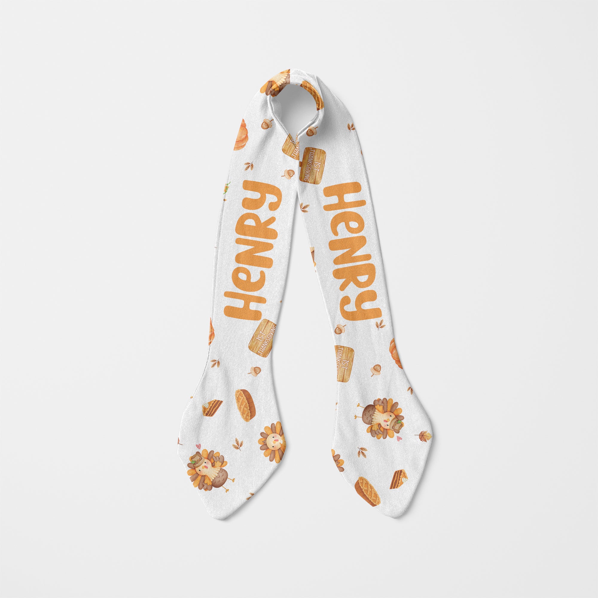 Personalized Knotted Headband in Babe's 1st Thanks Giving