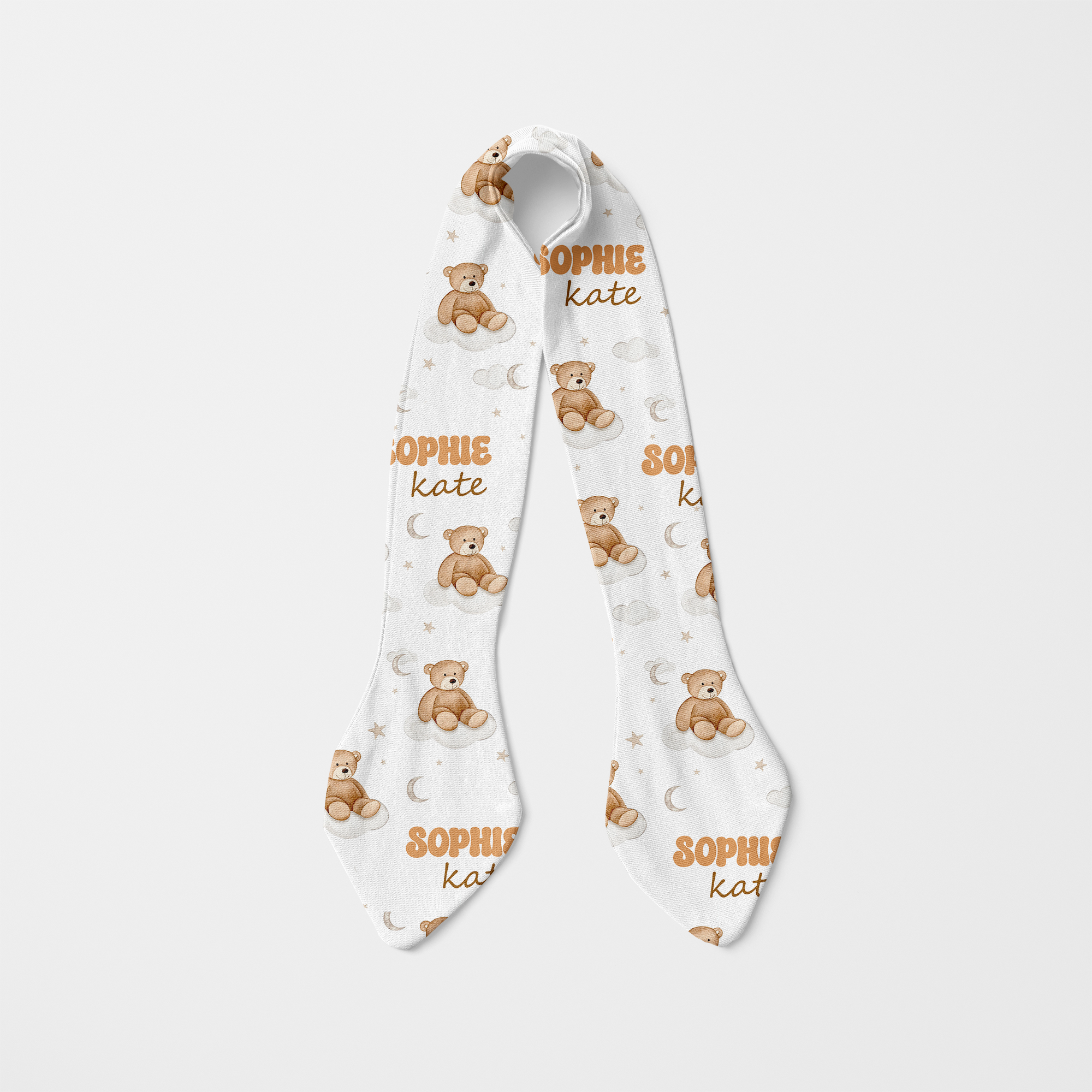 Personalized Knotted Headband in Teddy Bear