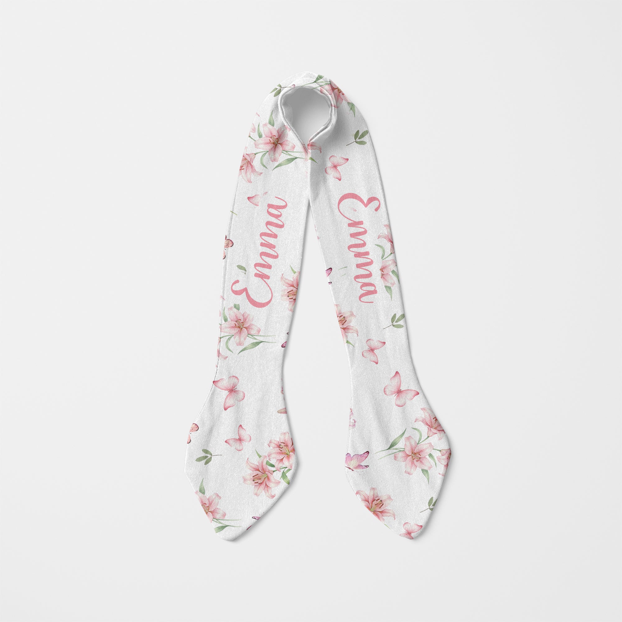 Personalized Knotted Headband in Pink Lilys