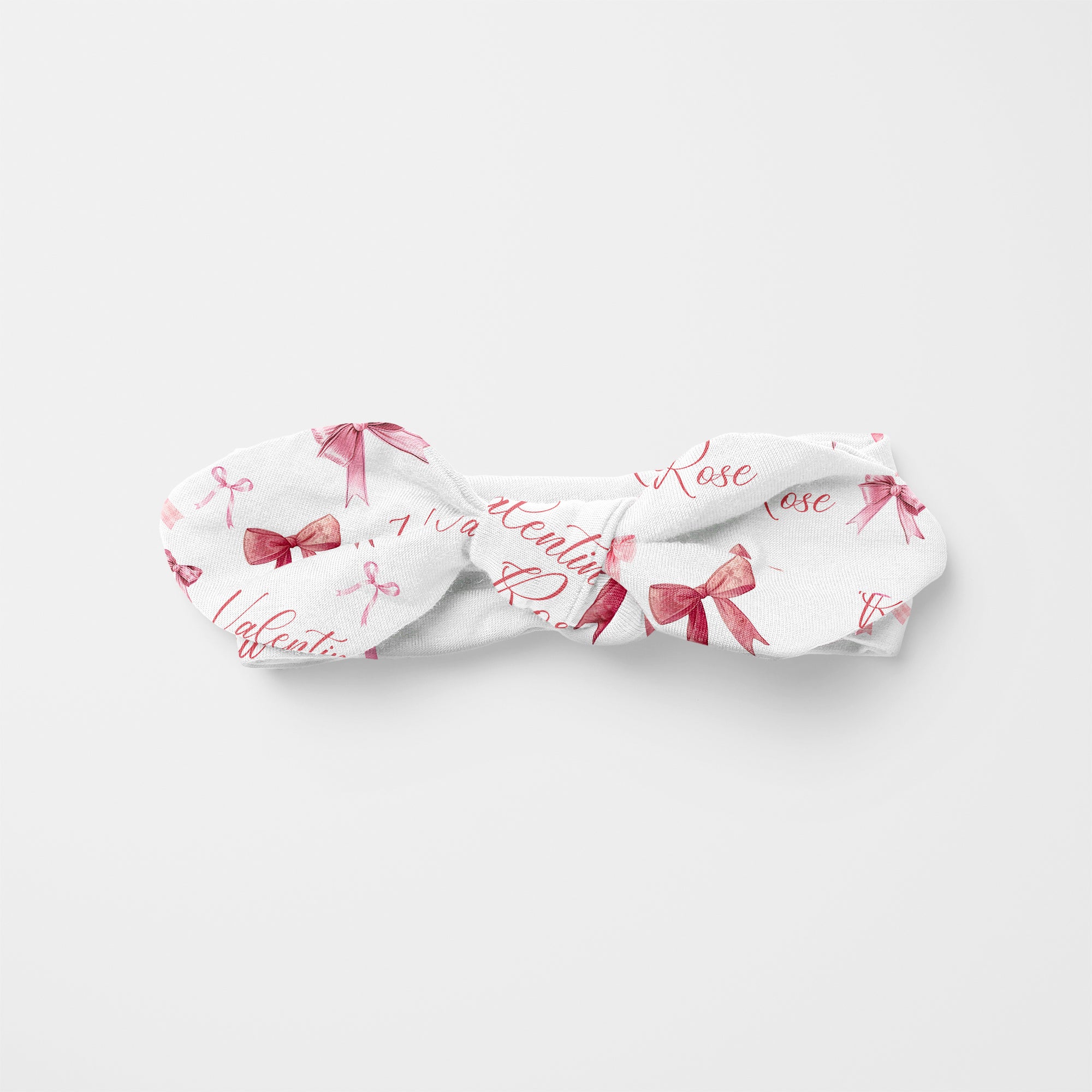 Personalized Knotted Headband in White Coquette Bow