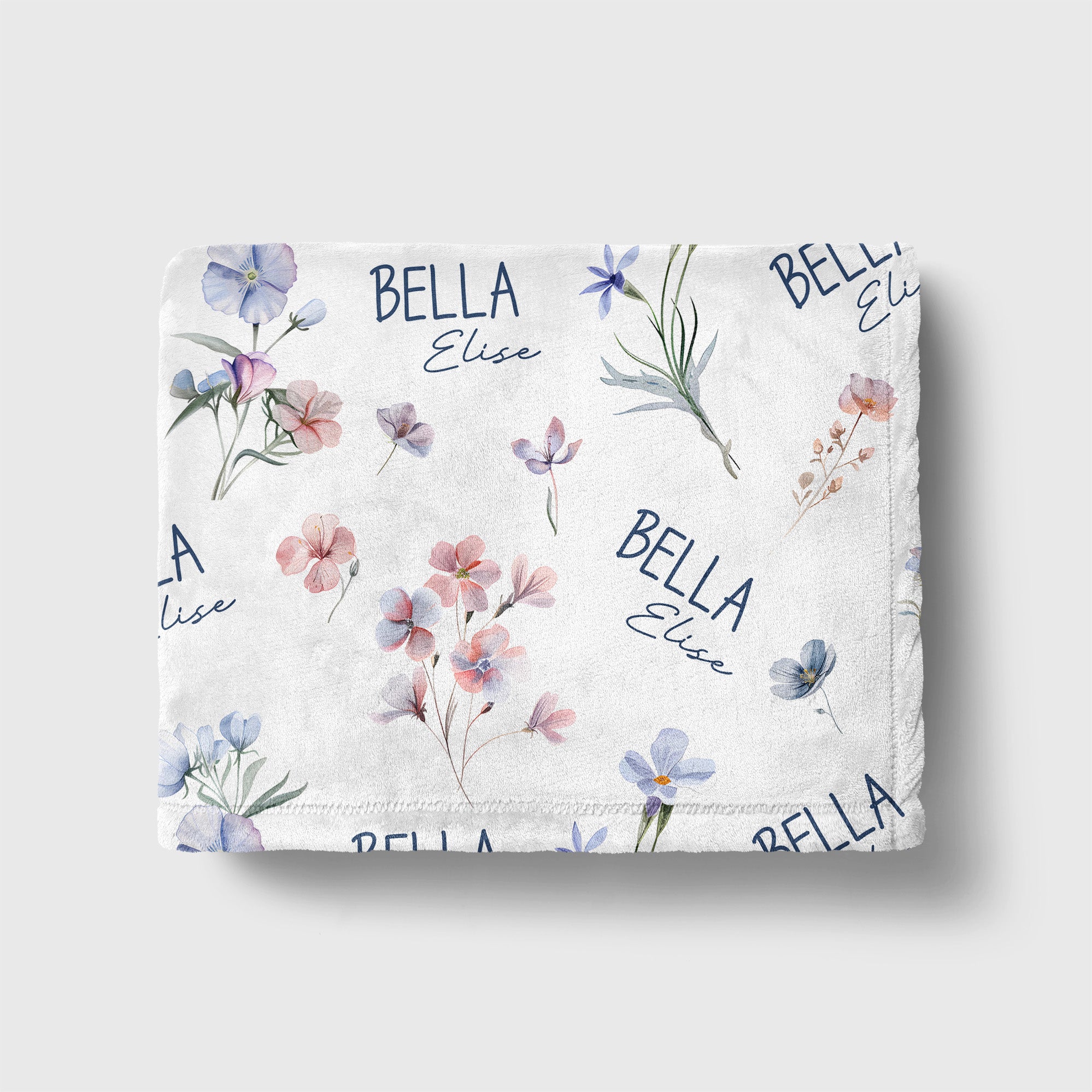 Personalized Blanket in Pretty Wildflower