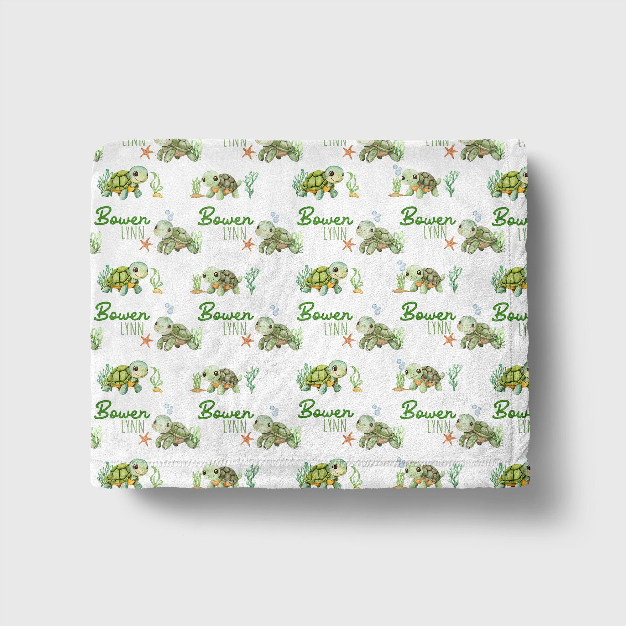Personalized Blanket in Sea Turtle