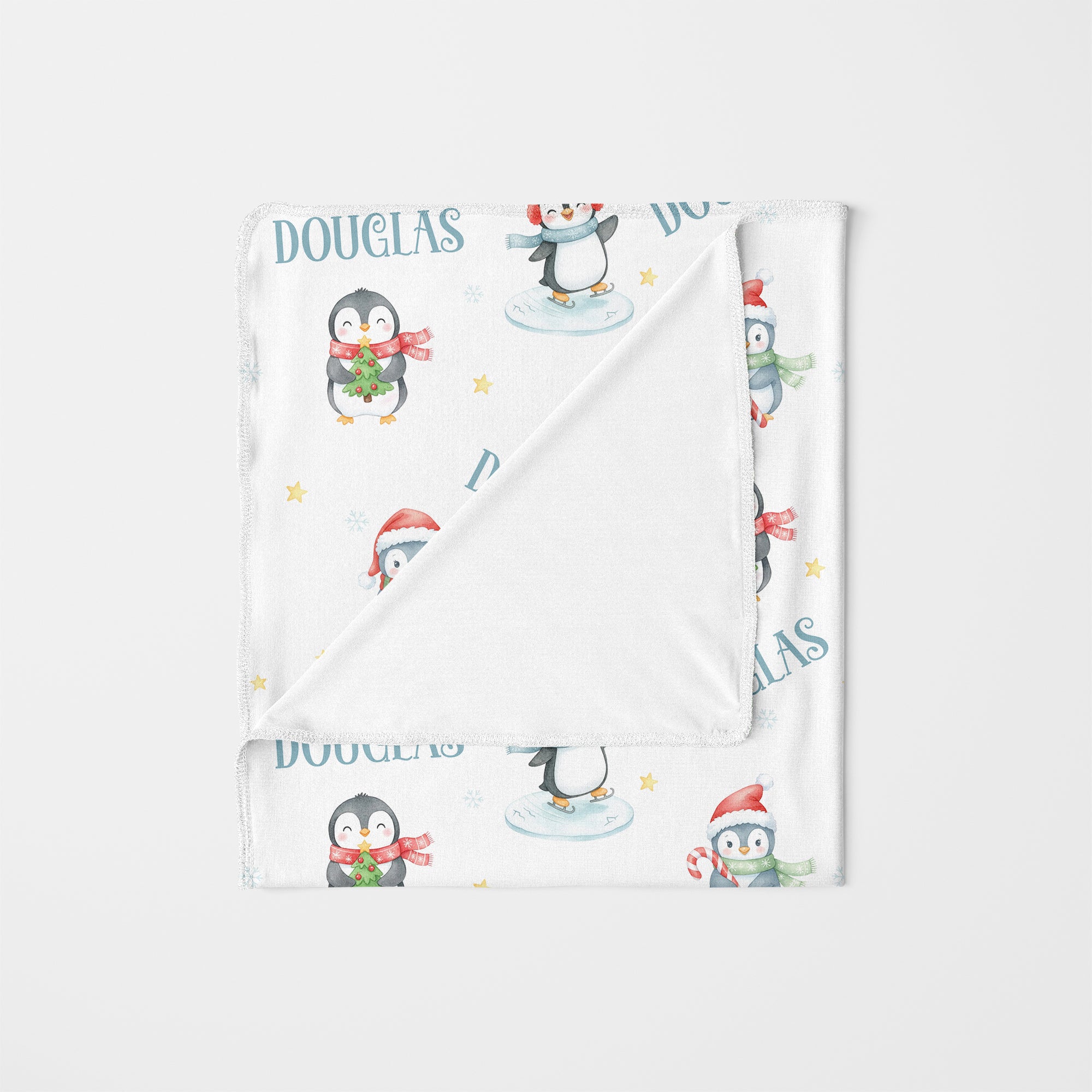 Personalized Swaddle in Snow Penguin