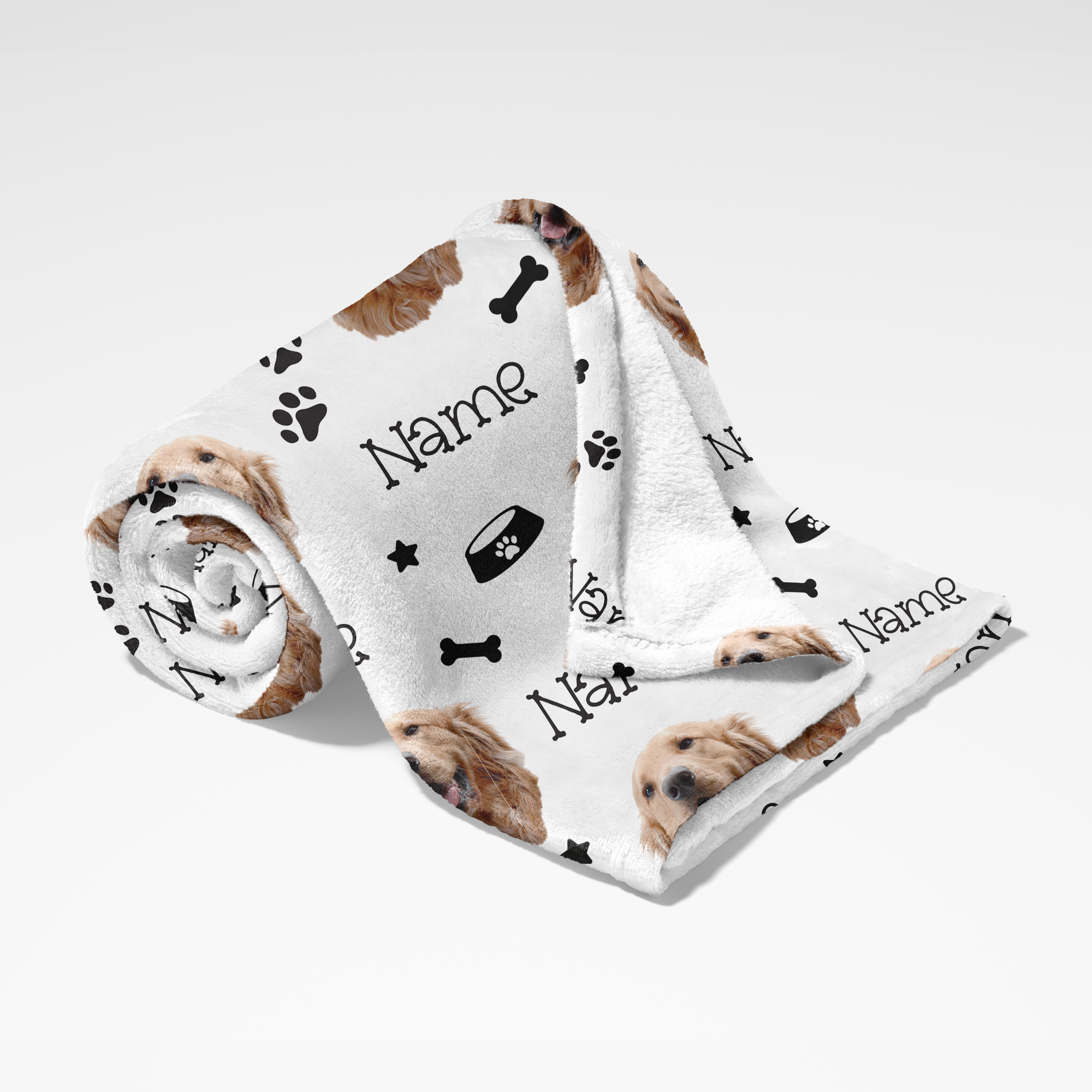 Personalized Blanket in Custom Dog Portrait