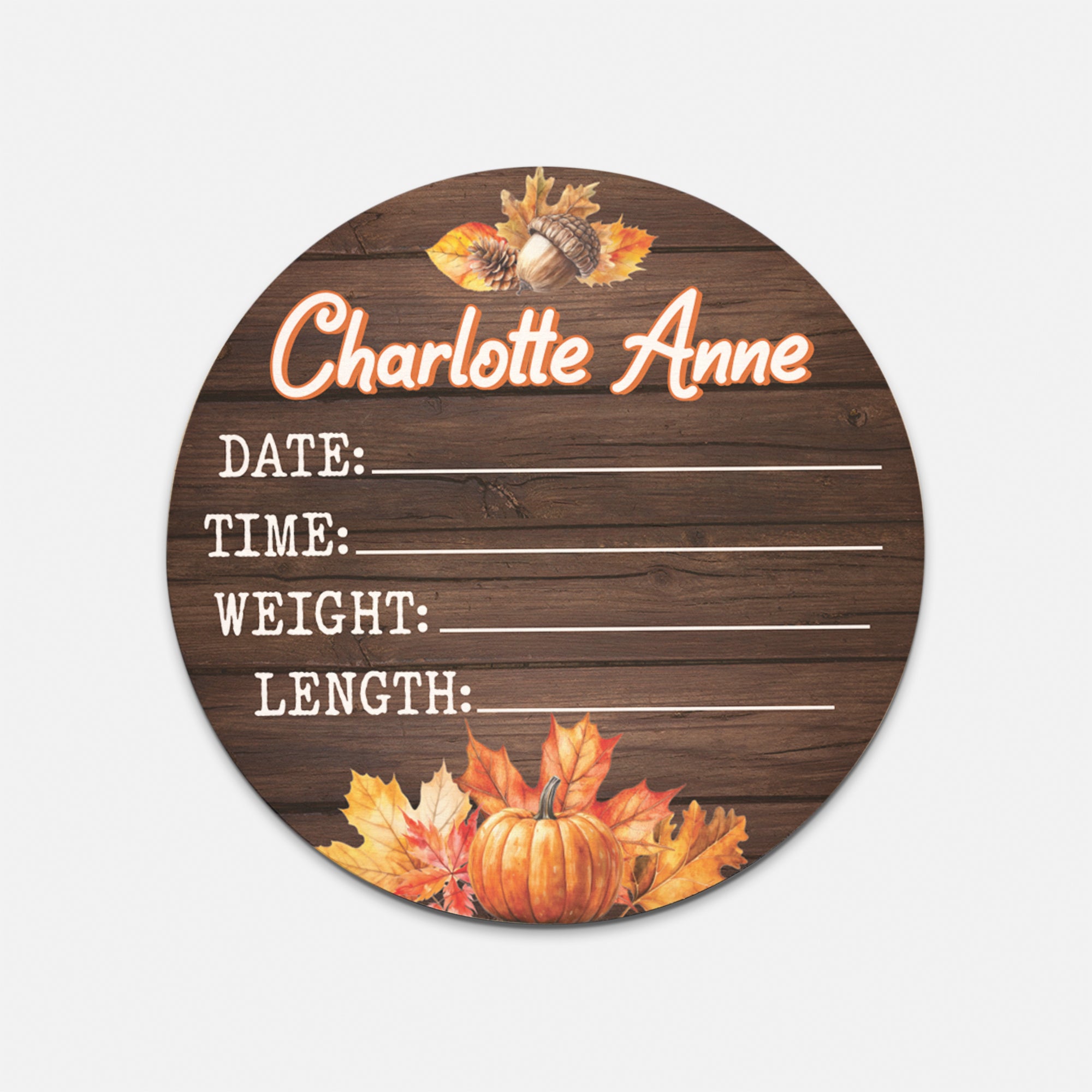 Personalized Wood Sign in Fall Cottage