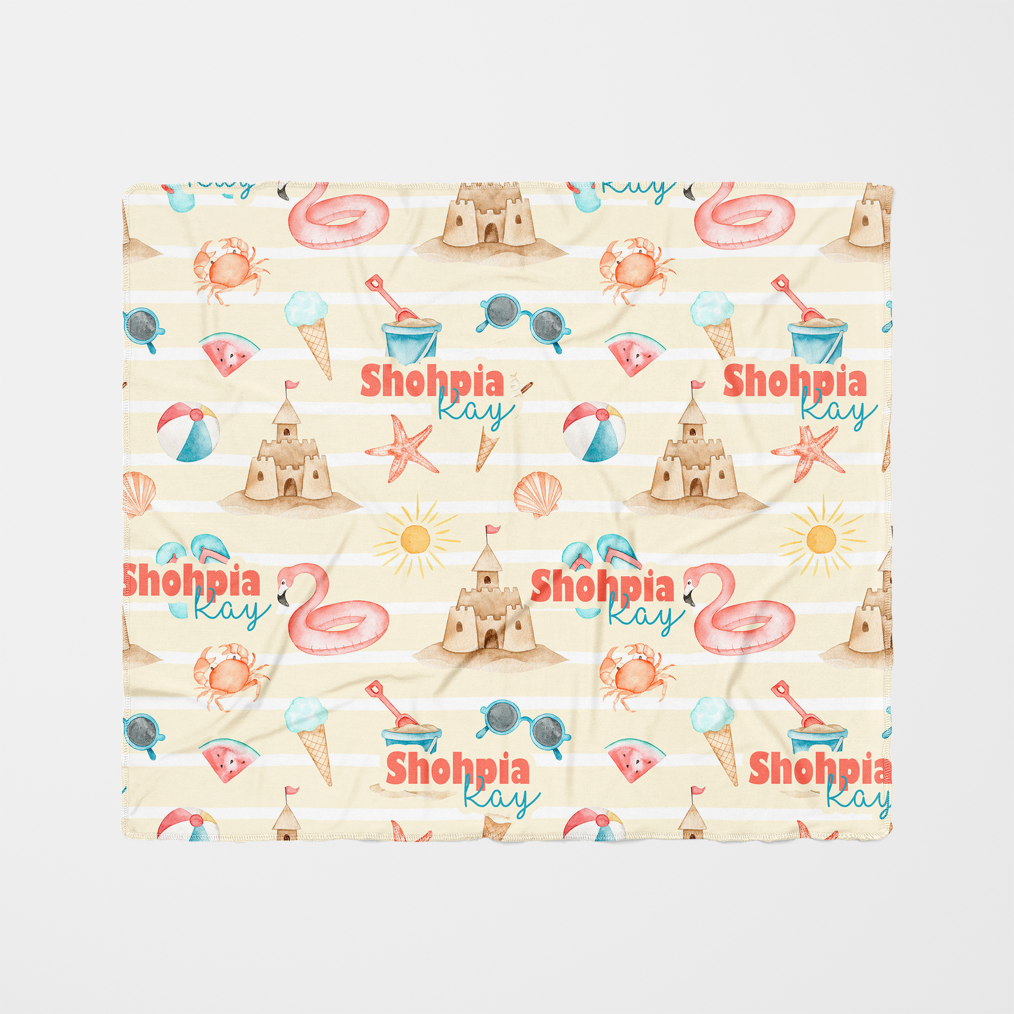 Personalized Swaddle in Summer Beach