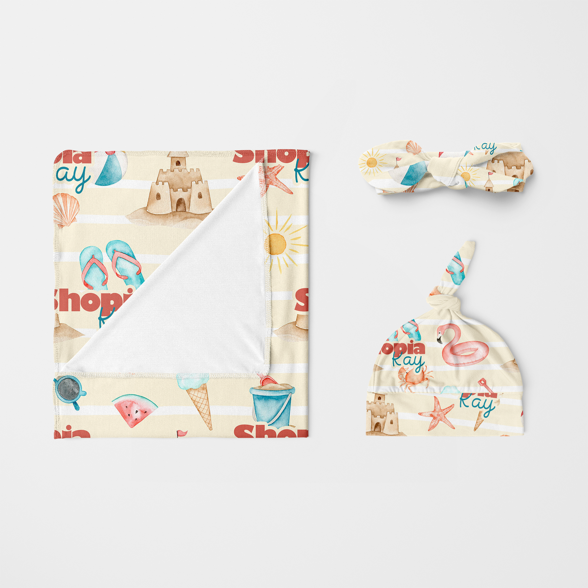 Personalized Knotted Hat in Summer Beach