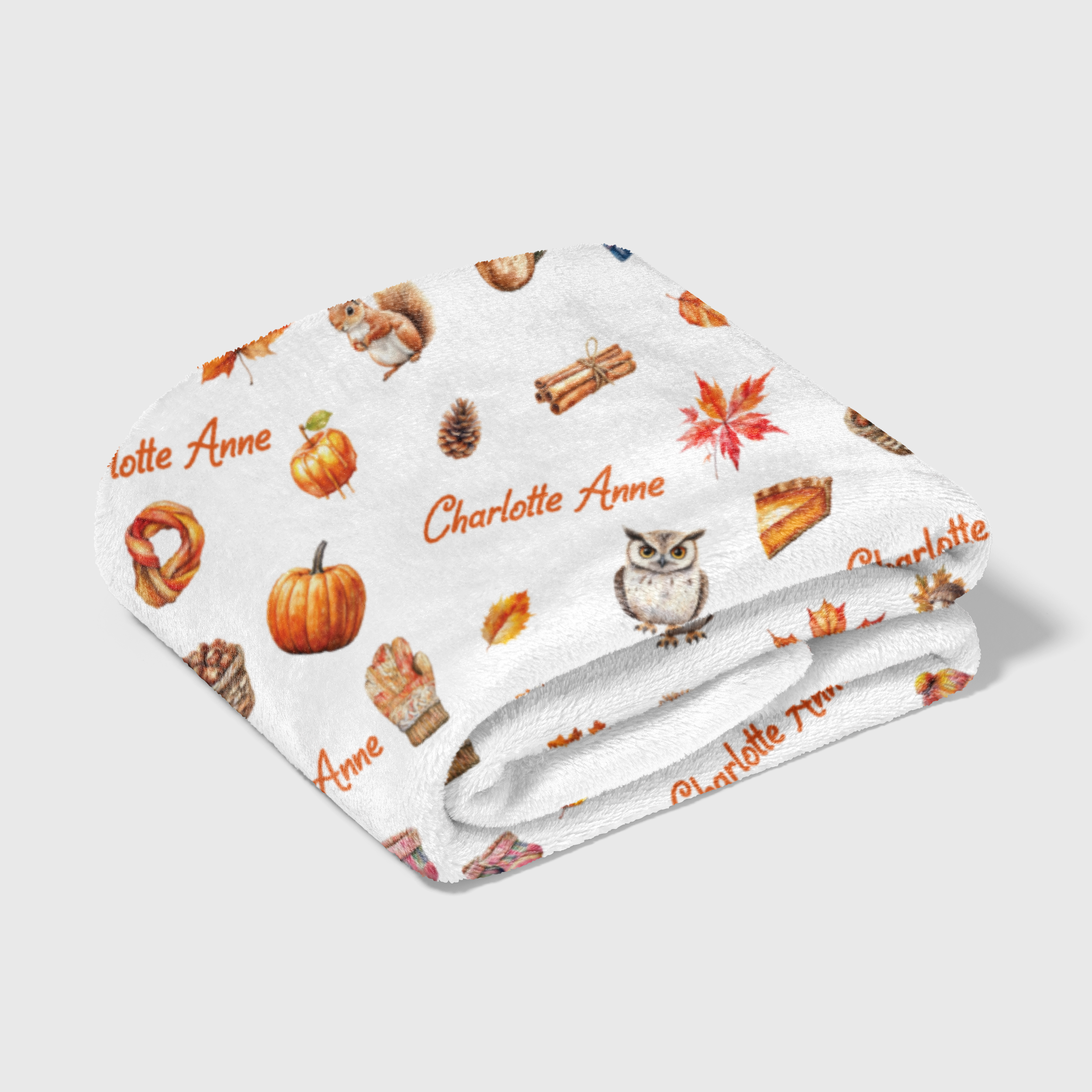 Personalized Blanket in Fall Cottage