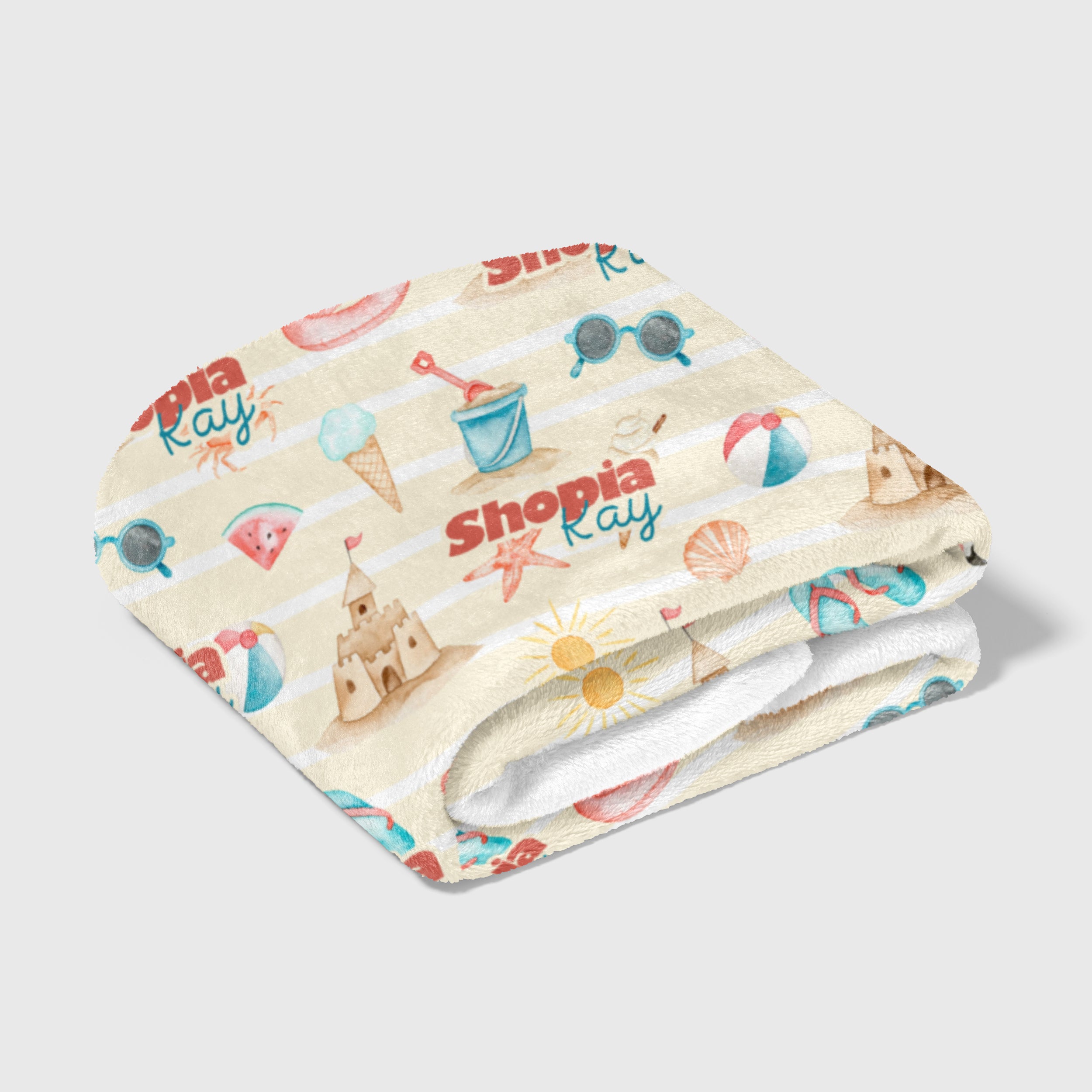 Personalized Blanket in Summer Beach
