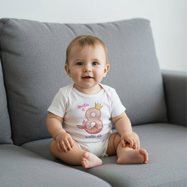 Personalized Milestone Graphic Bodysuit in Little Mermaid