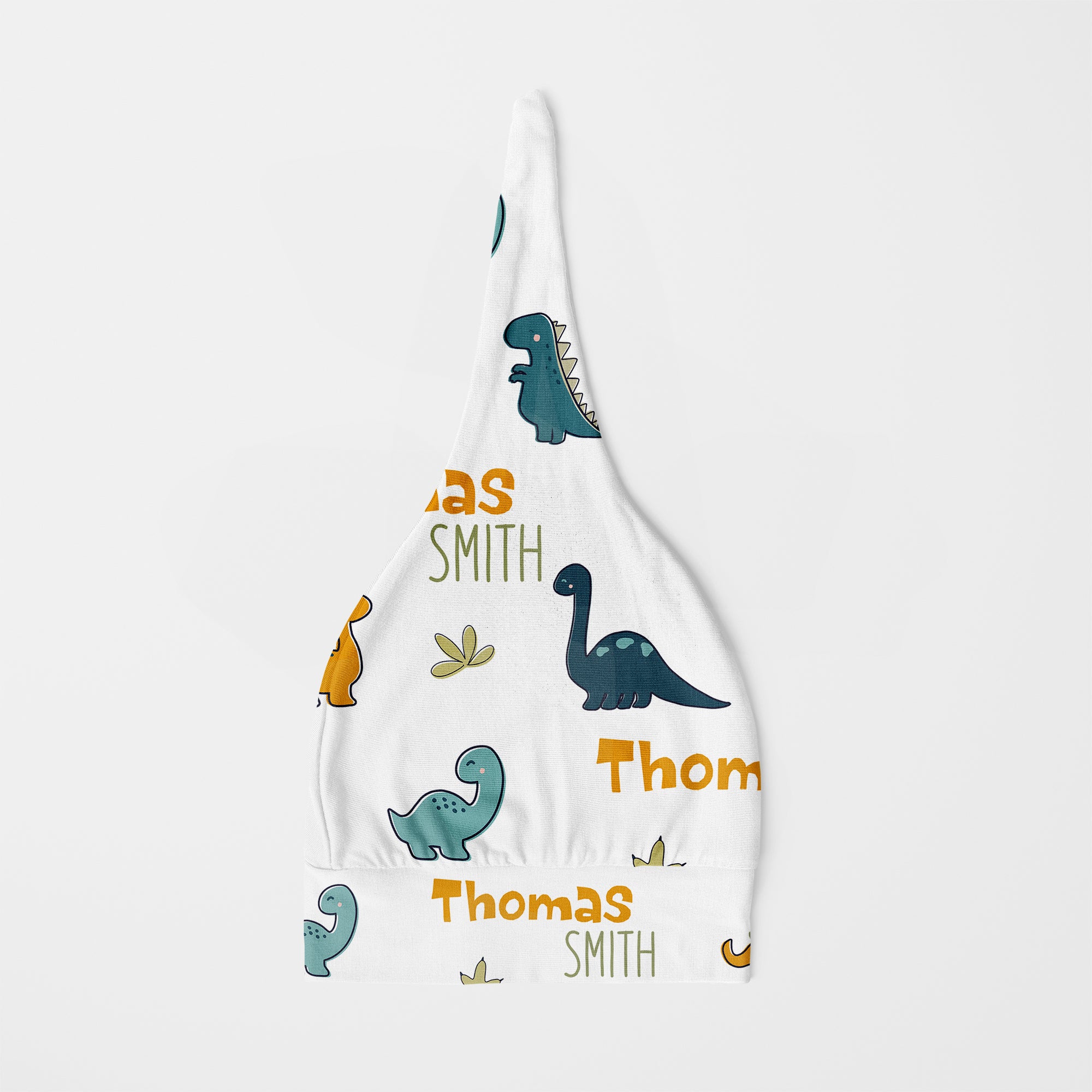 Personalized Knotted Hat in Mini Dinosaur