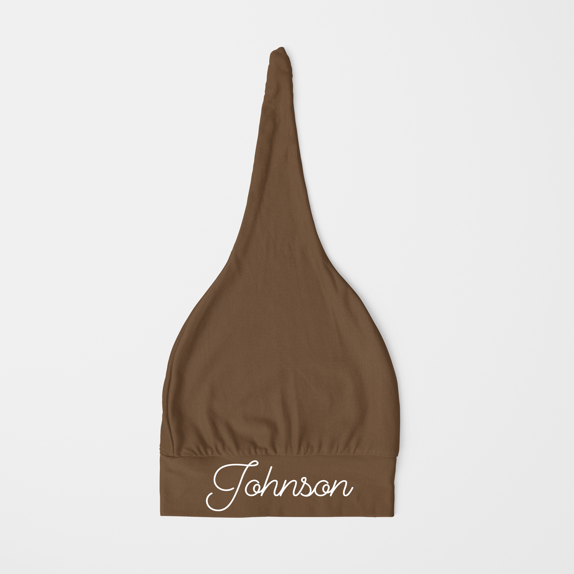 Personalized Knotted Hat in Brown