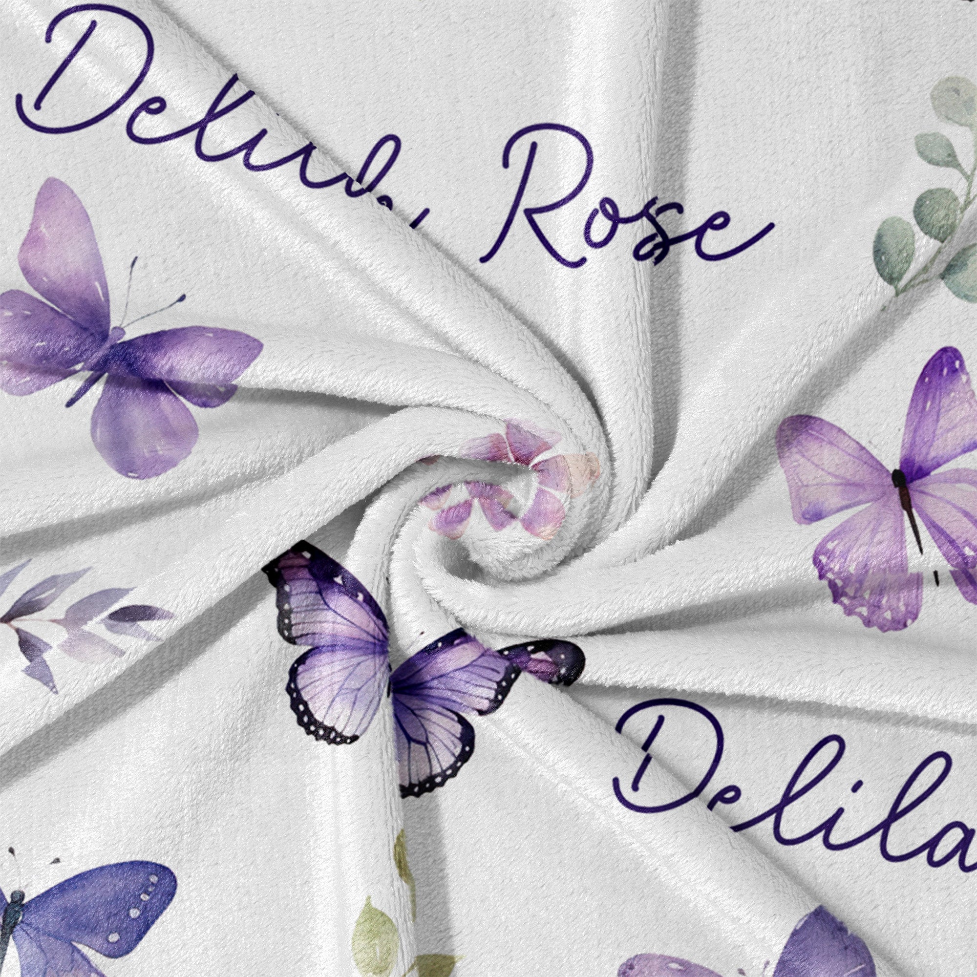 Personalized Blanket in Purple Butterfly