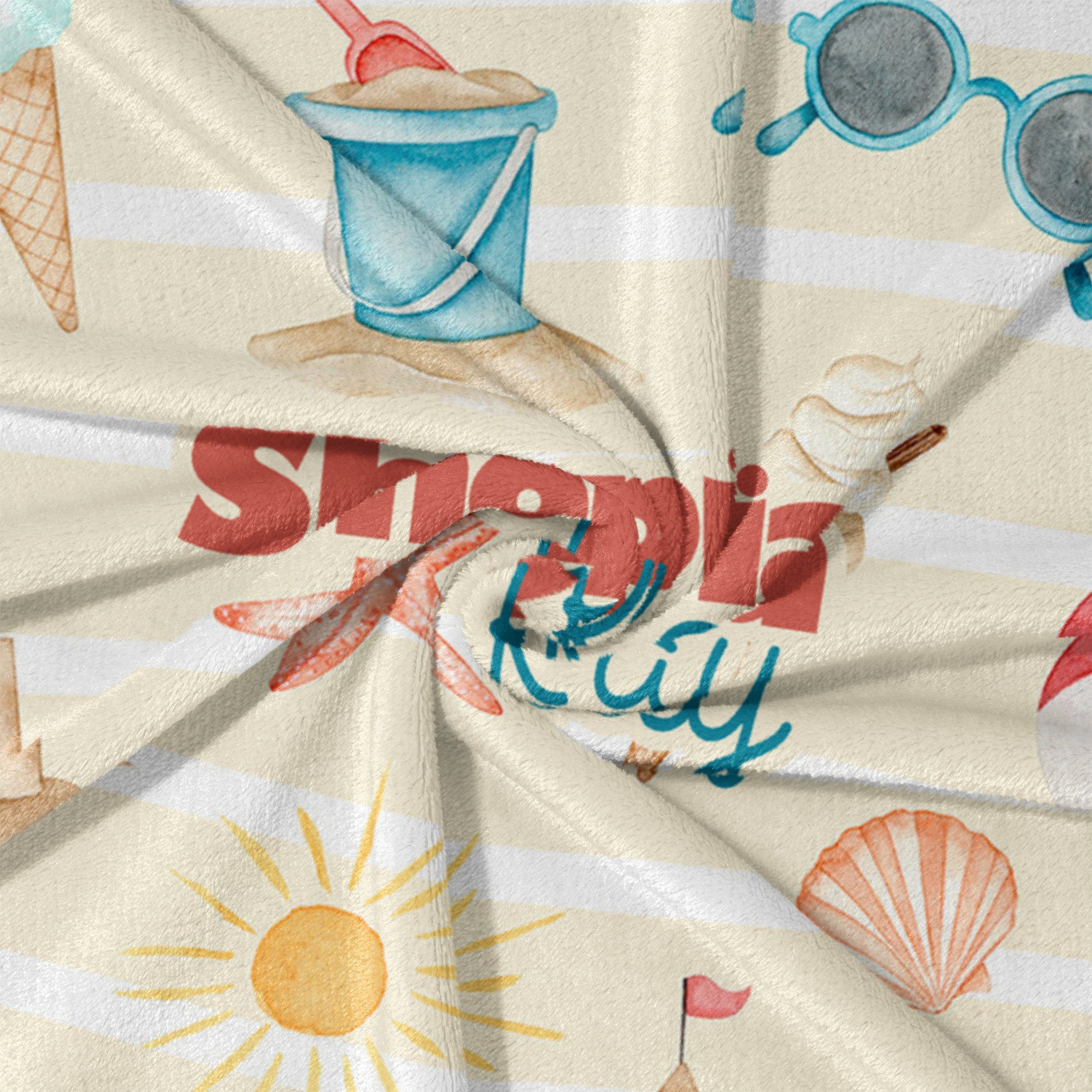 Personalized Blanket in Summer Beach