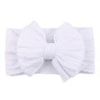 Soft Knit Bow Headband in White