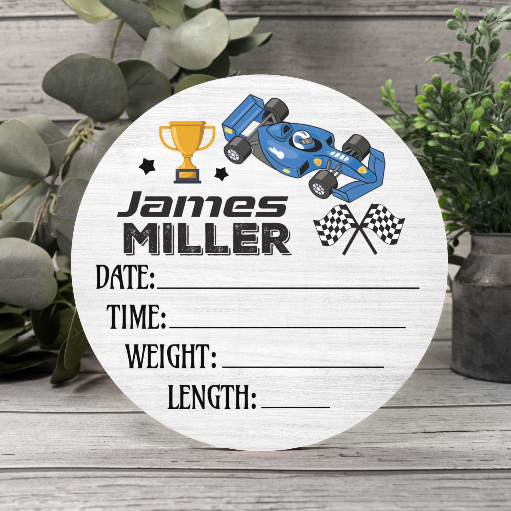 Personalized Wood Sign in Pit Crew