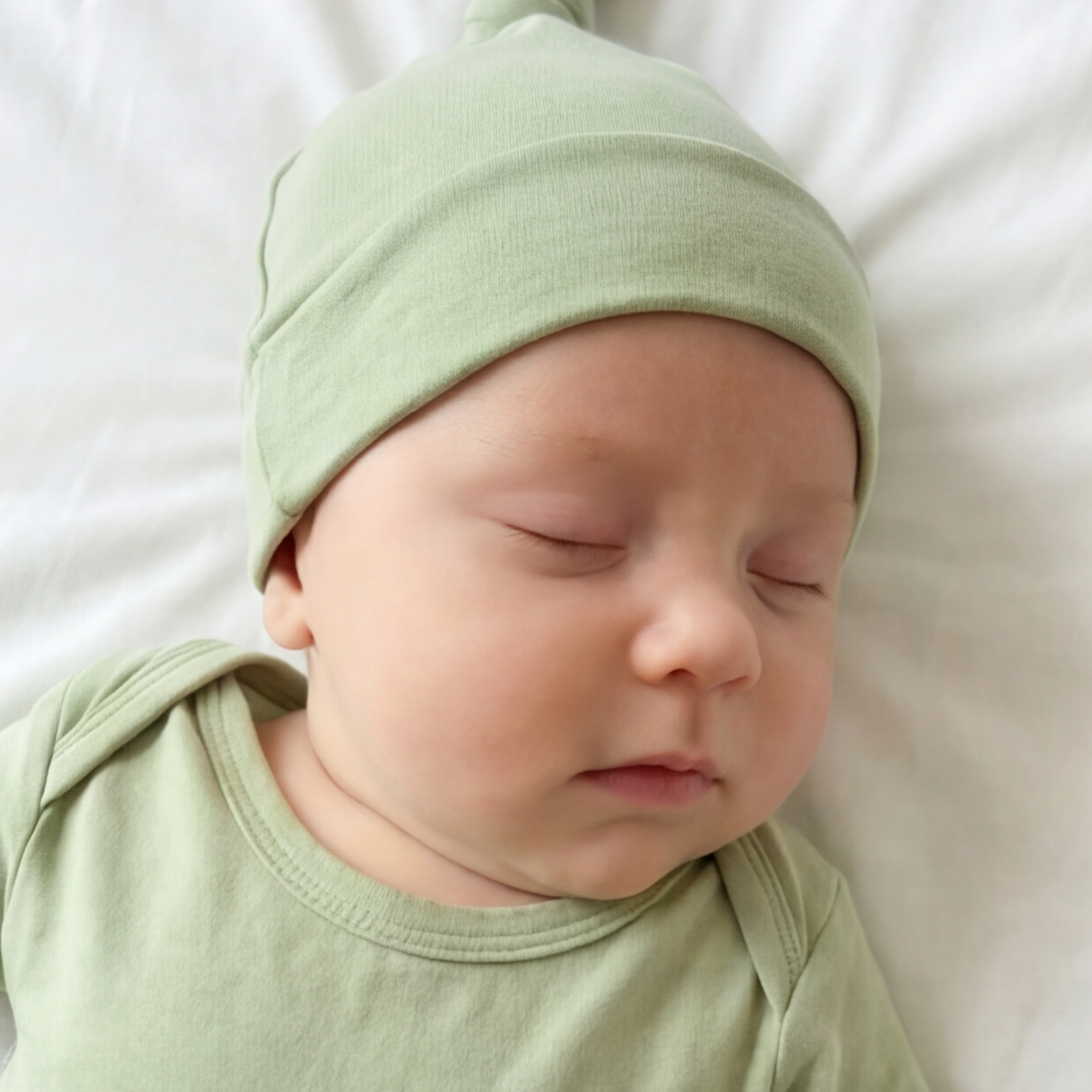 Sleep Gown with Hat Set in Mint Sage