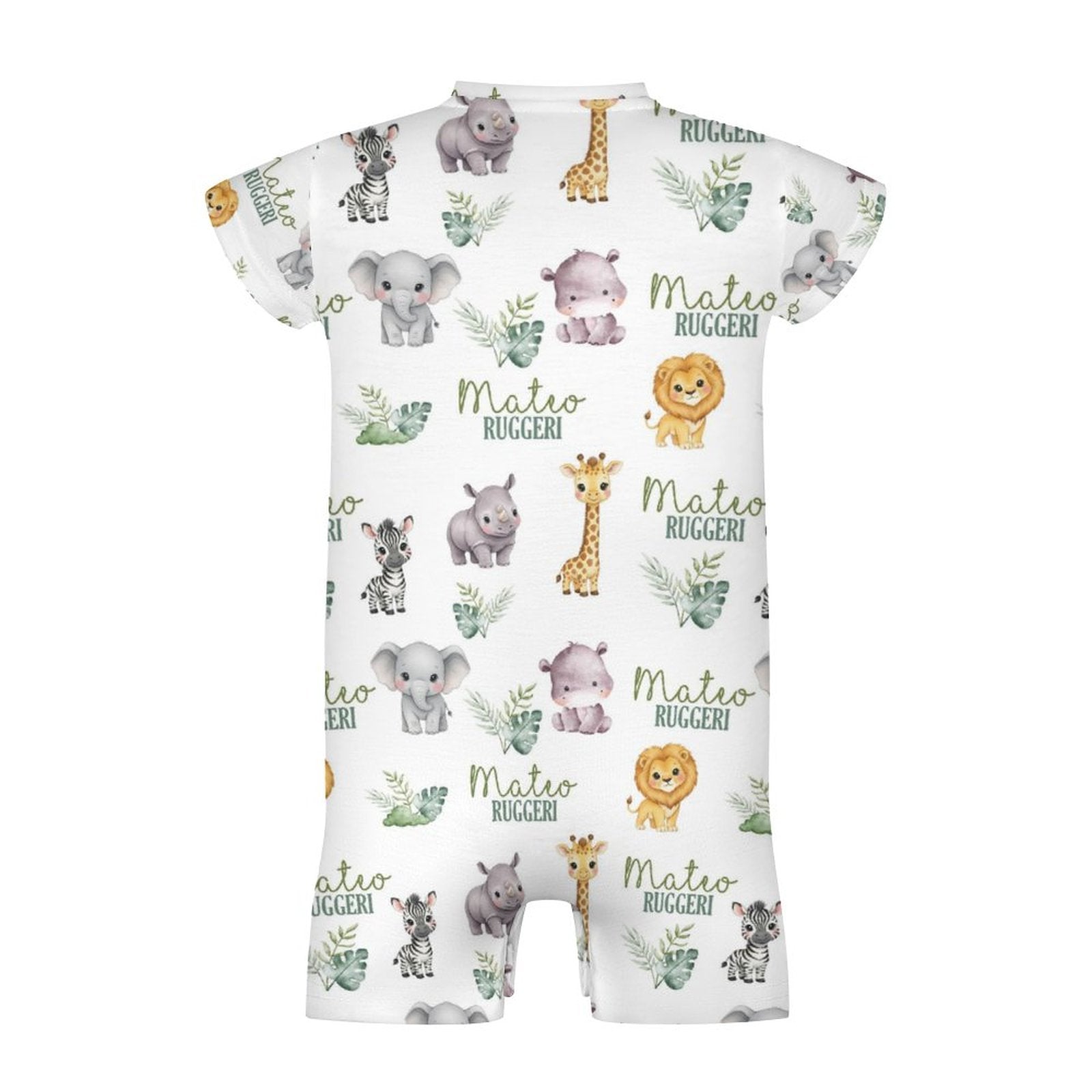 Personalized Bodysuit Romper in Safari Animal