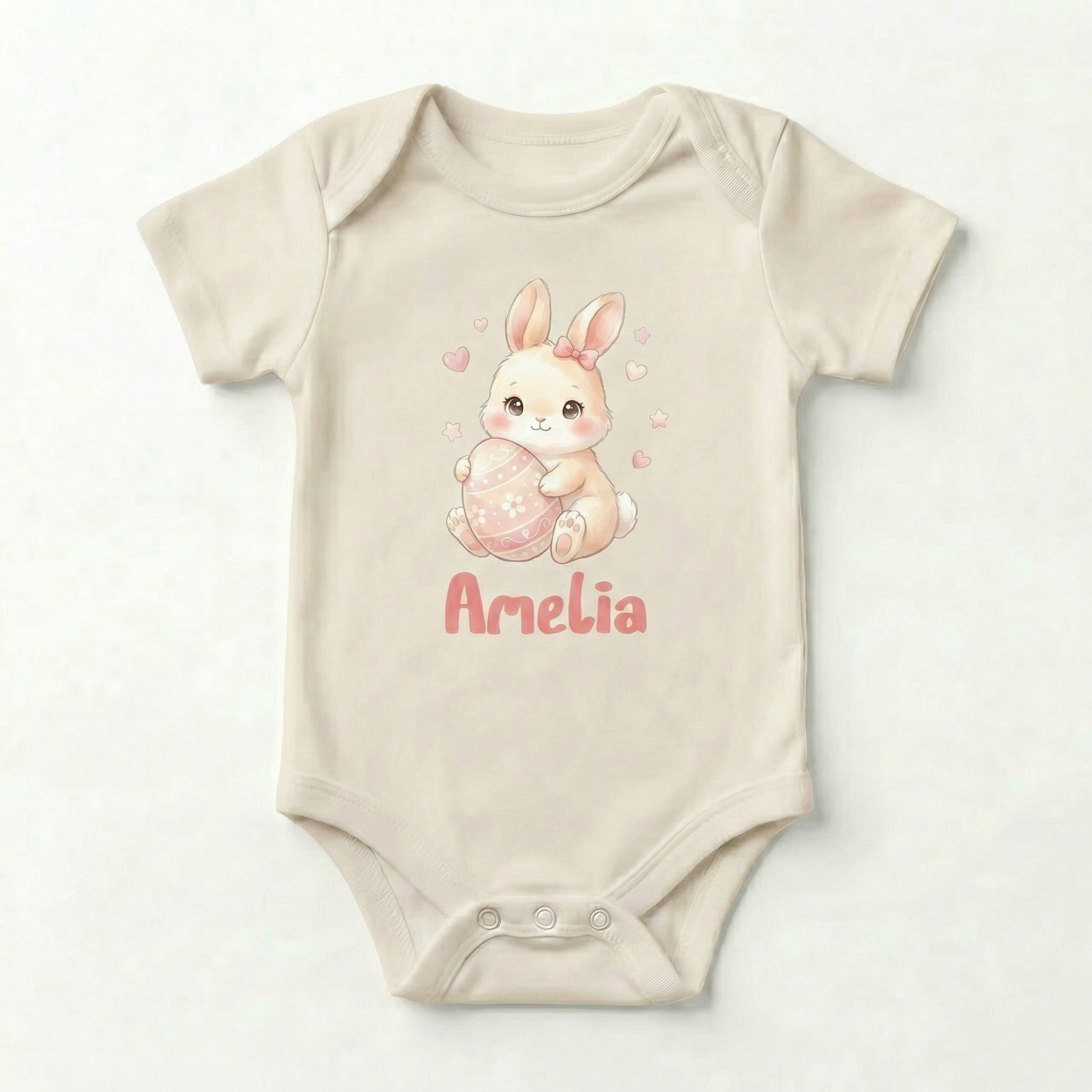 Personalized Graphic Bodysuit in Pink Easter Eggs