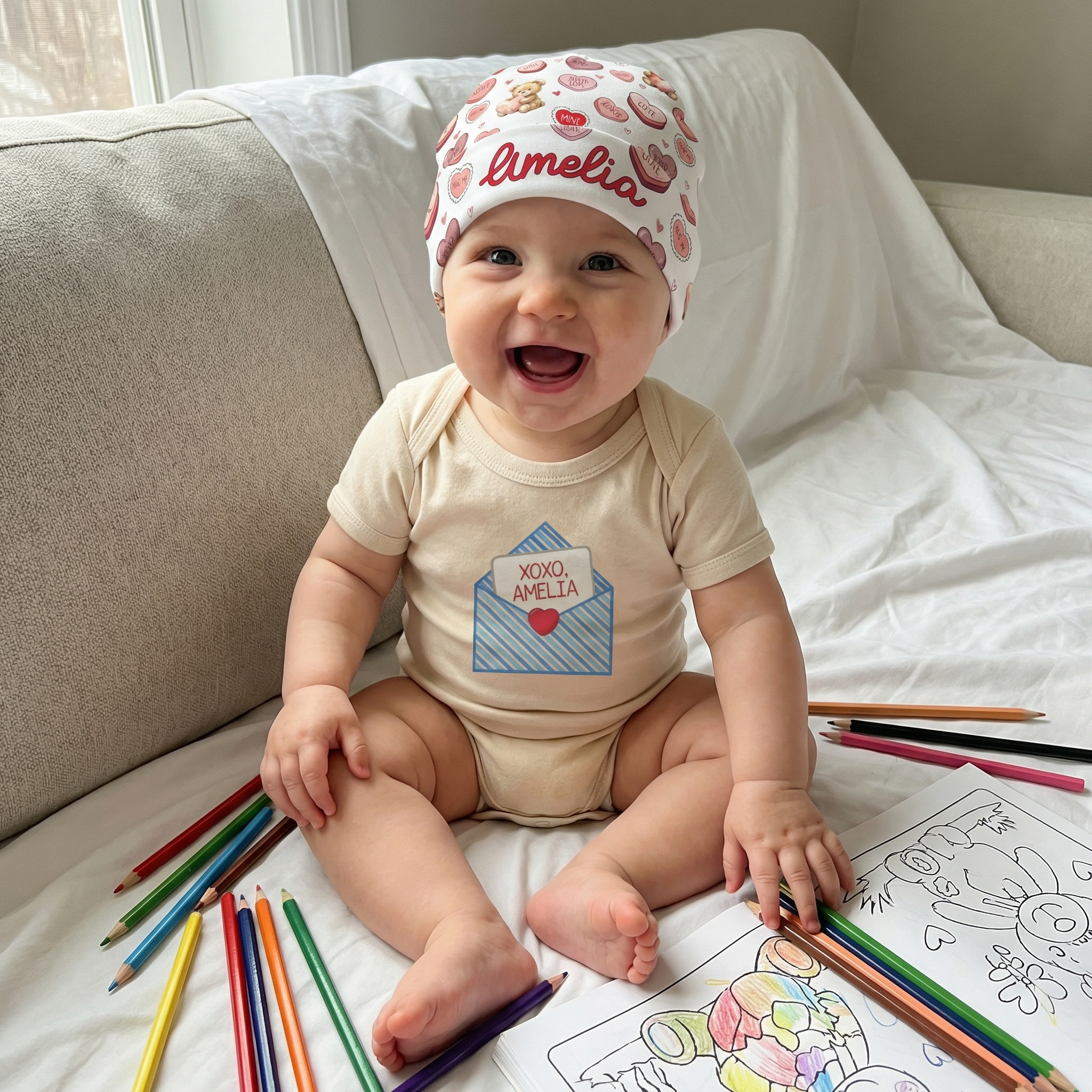 XOXO Letter Personalized Bodysuit