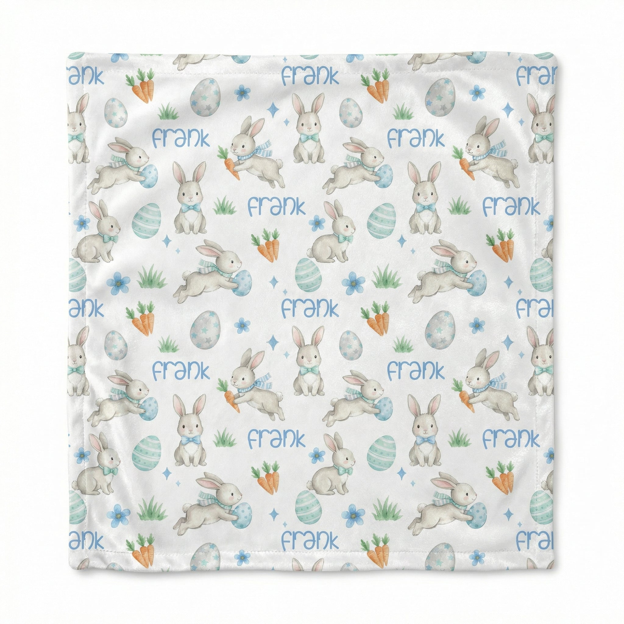Personalized Lovey Blanket in Blue Easter Eggs