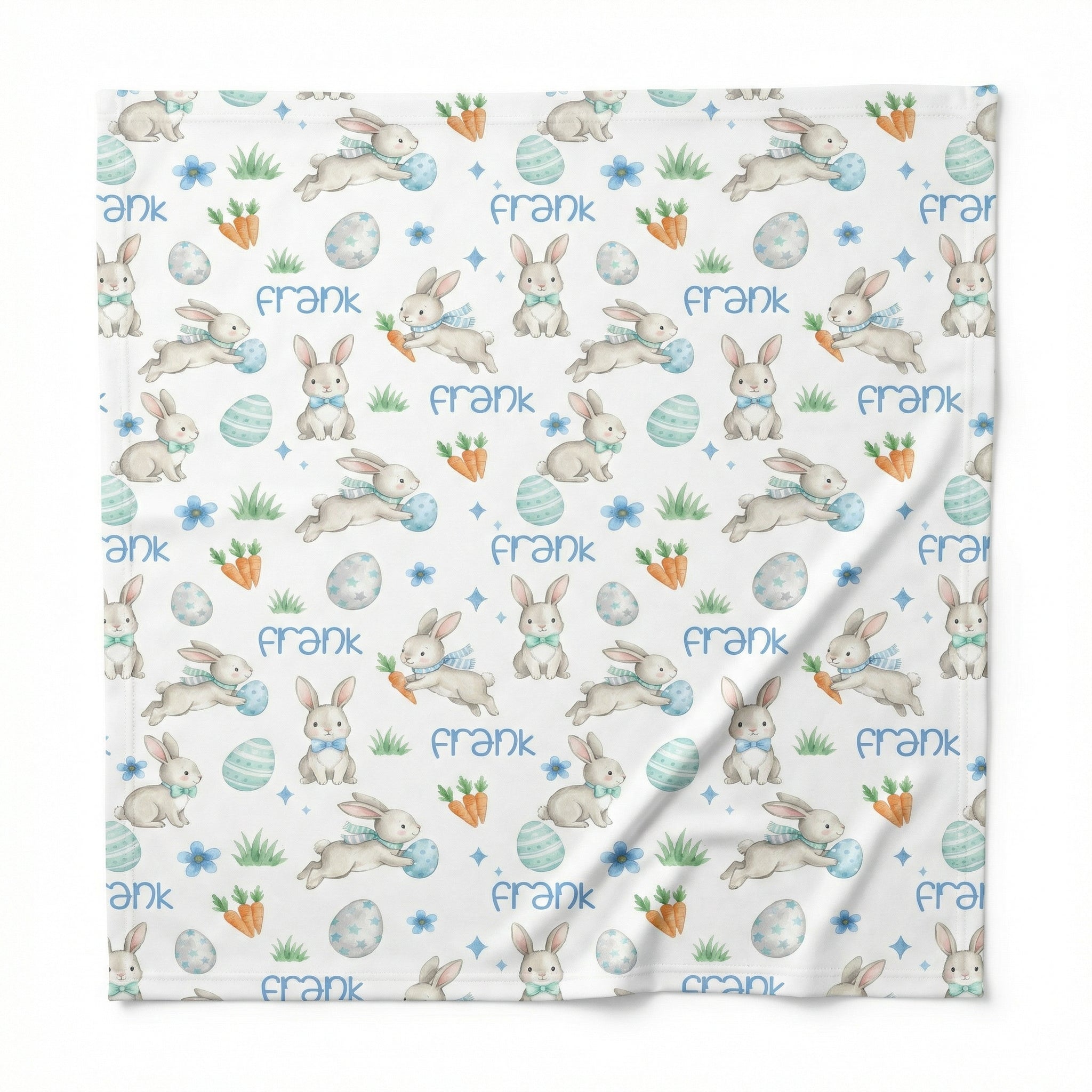 Personalized Swaddle in Blue Easter Eggs
