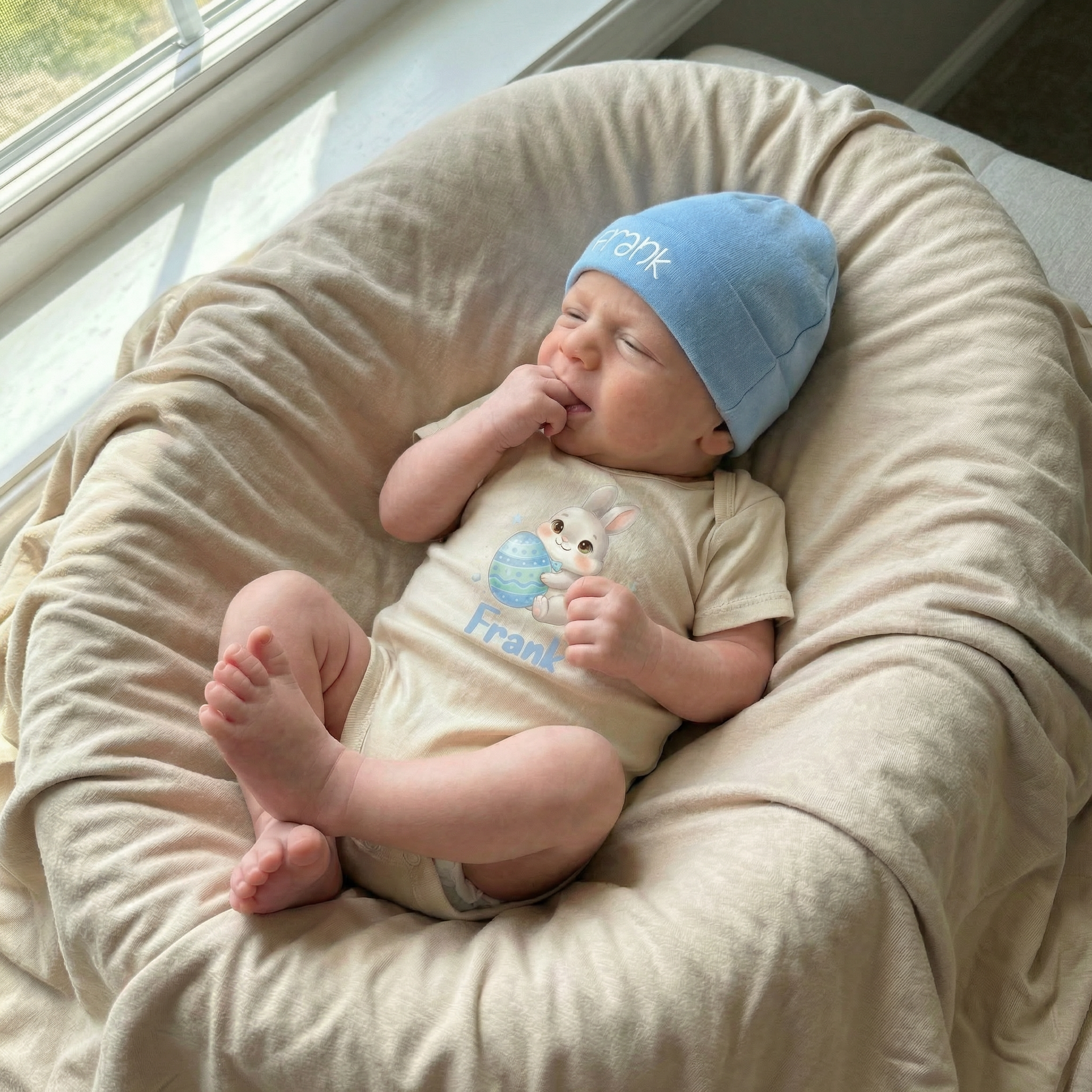 Personalized Beanie in Sky Blue