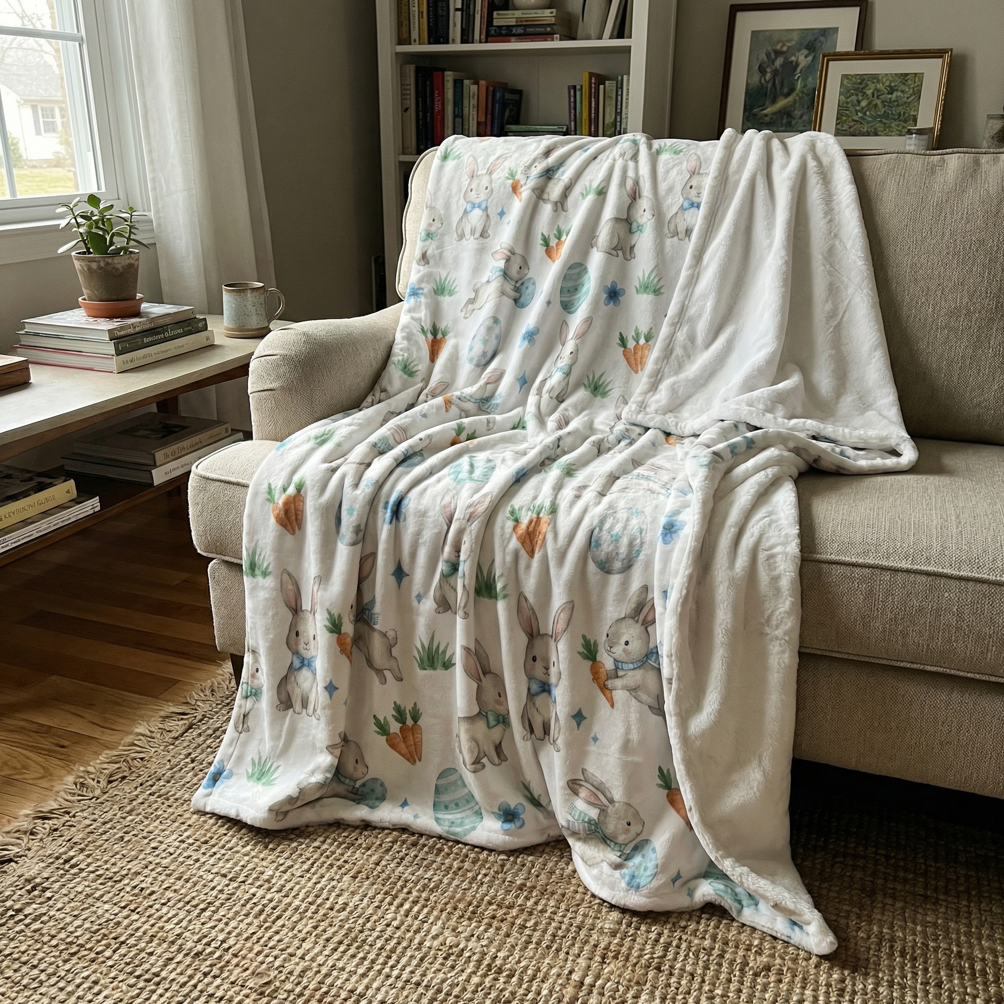 Blanket in Blue Easter Eggs