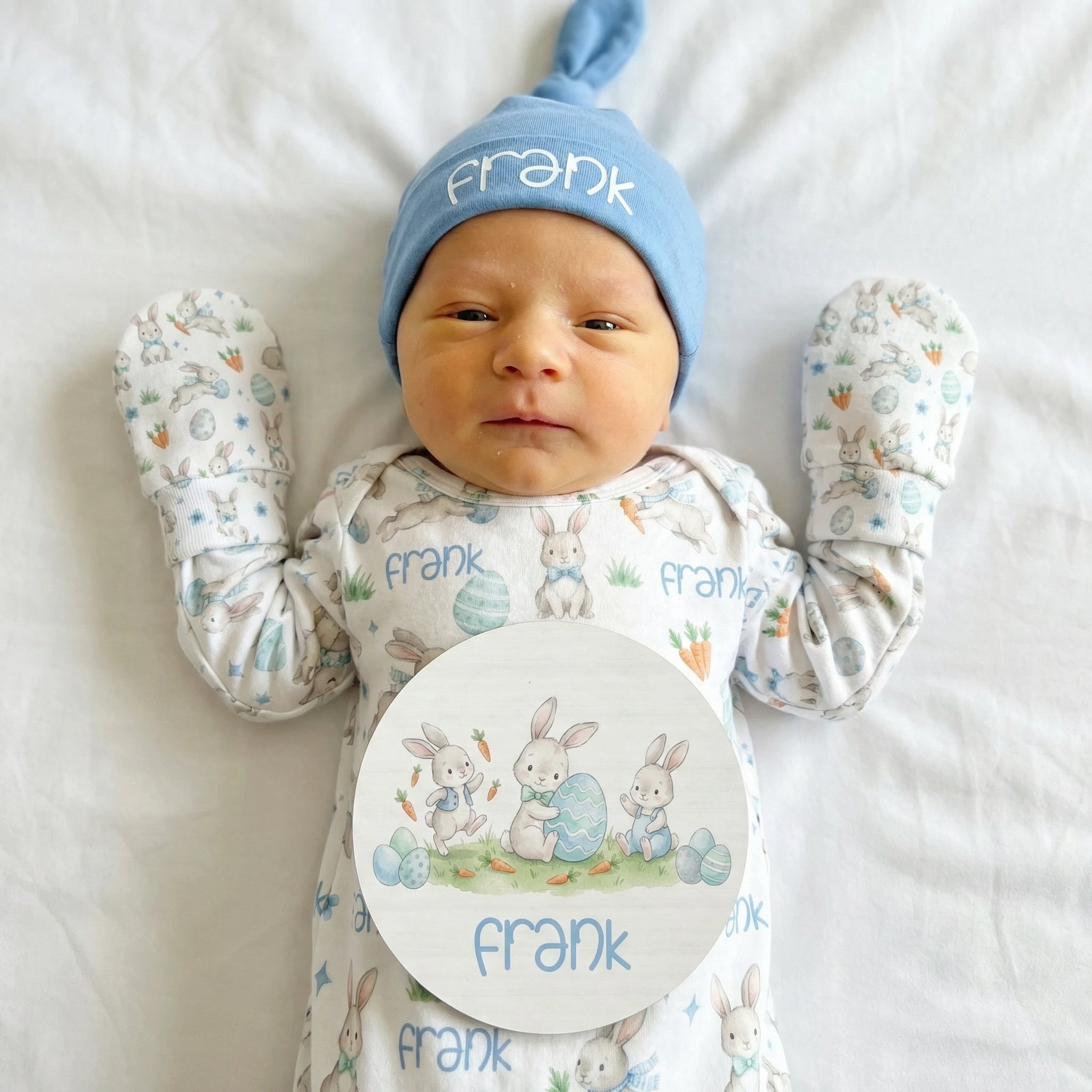 Mittens in Blue Easter Eggs