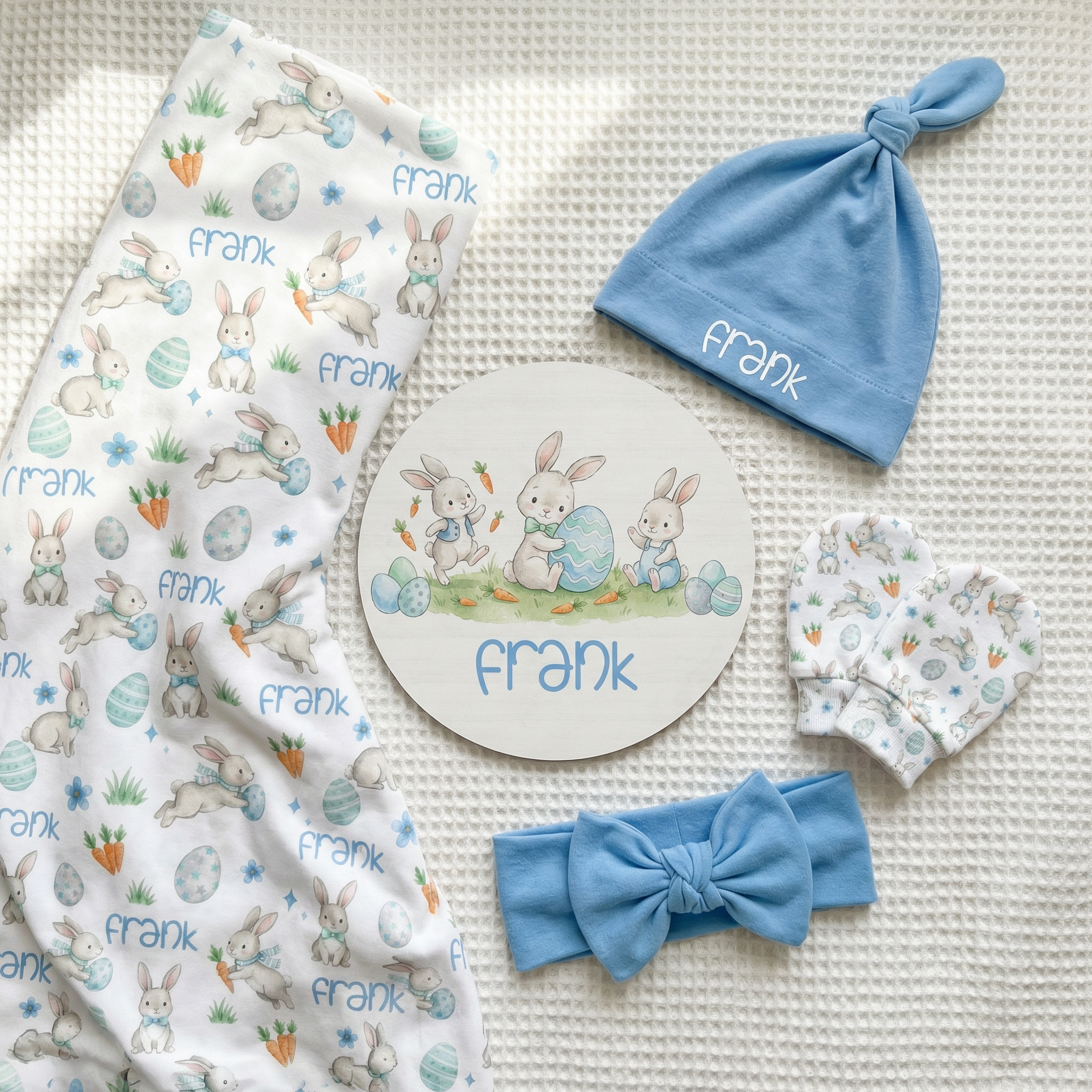 Name Sign in Blue Easter Eggs