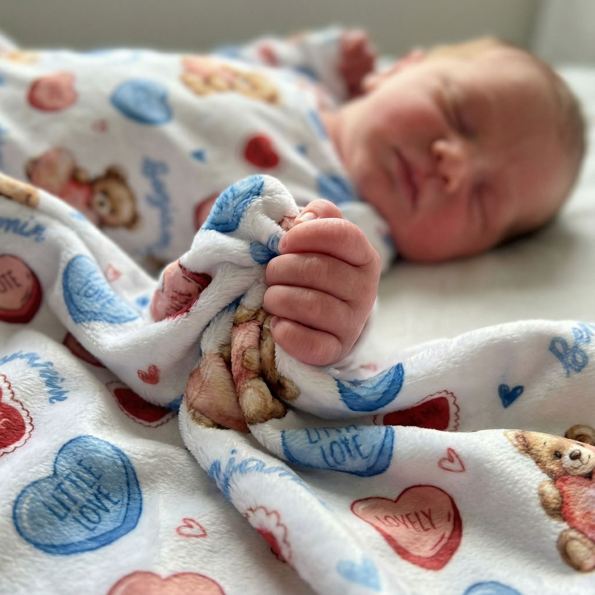 Personalized Lovey Blanket in Blue Sweet Heart