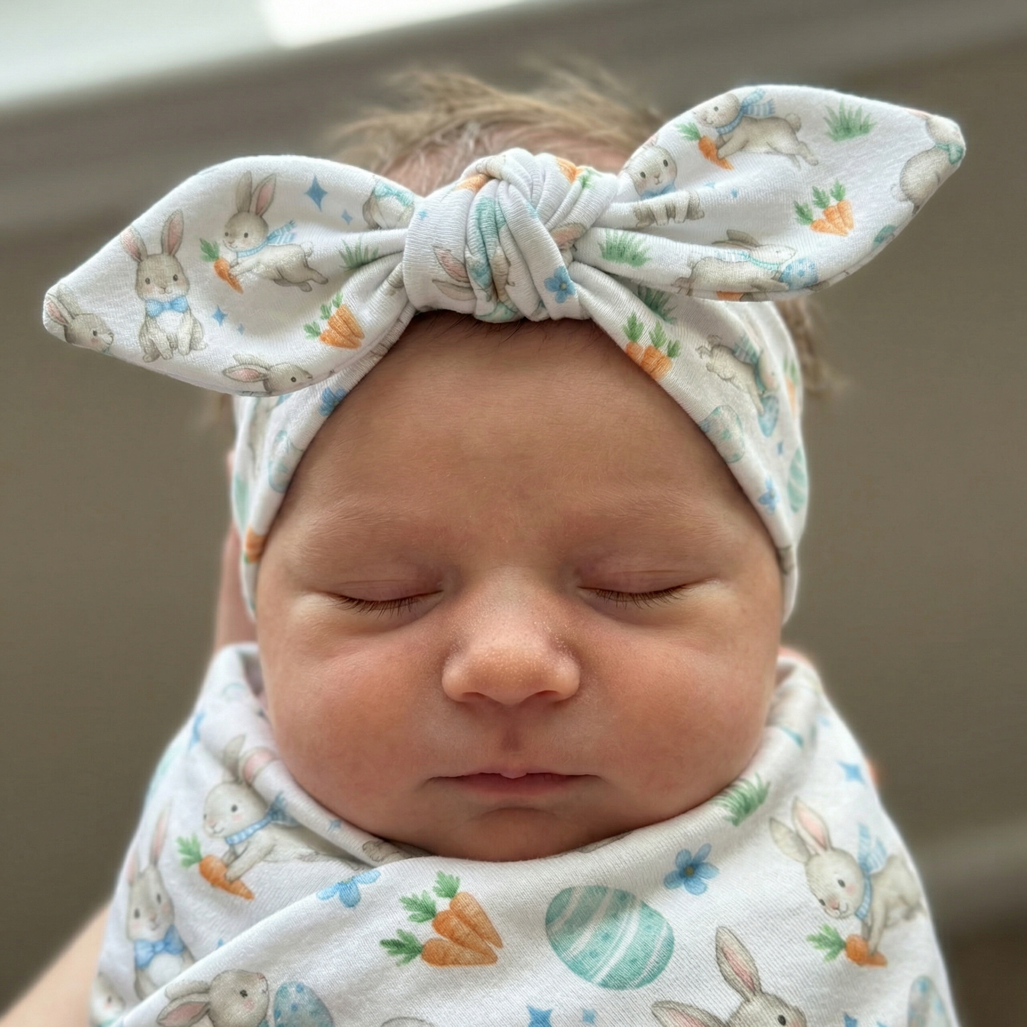 Personalized Knotted Headband in Blue Easter Eggs