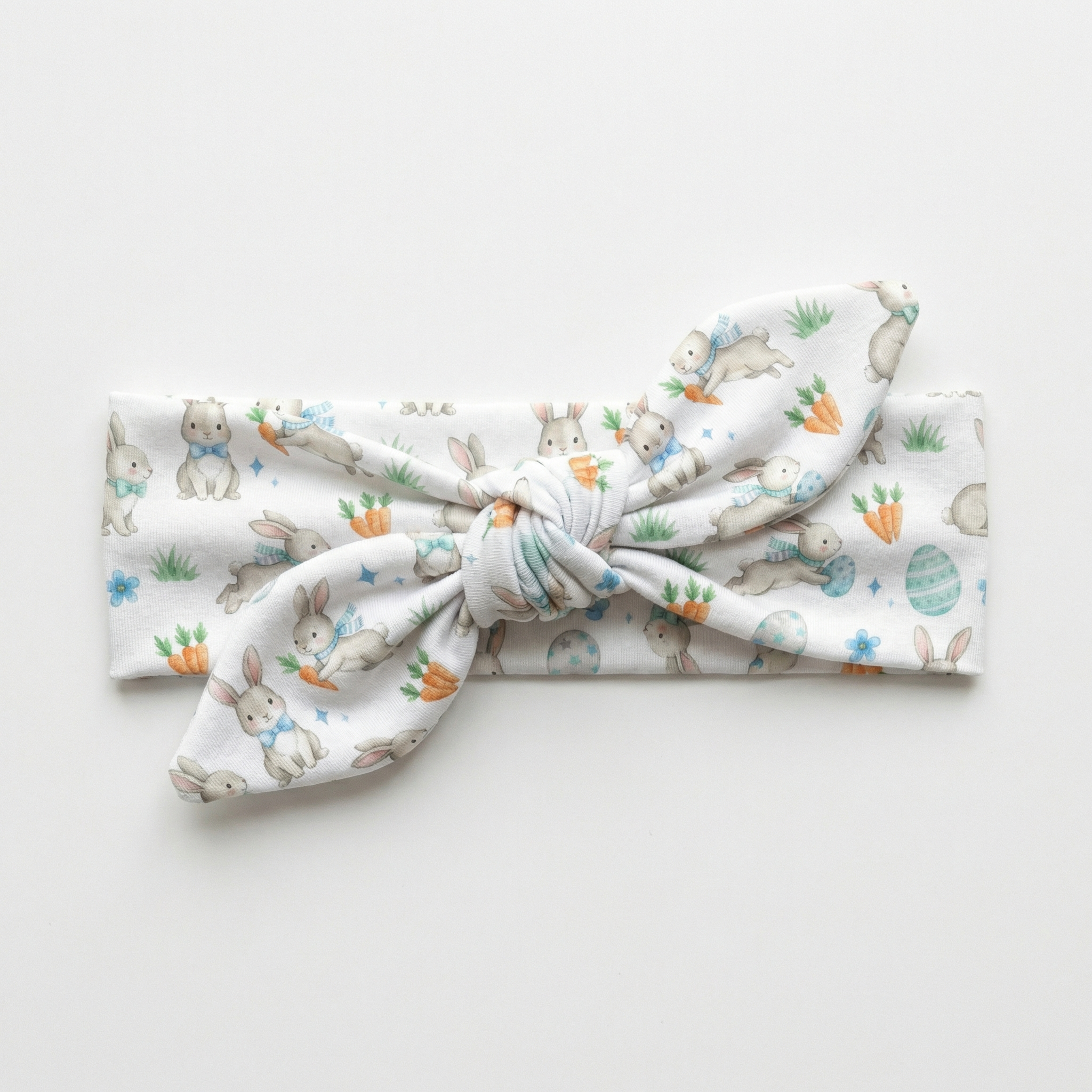 Personalized Knotted Headband in Blue Easter Eggs