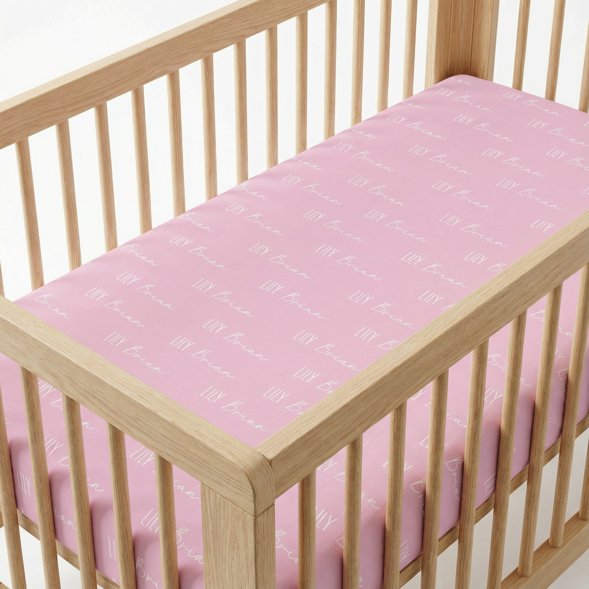 Personalized Crib Sheet Font Duo in Blush