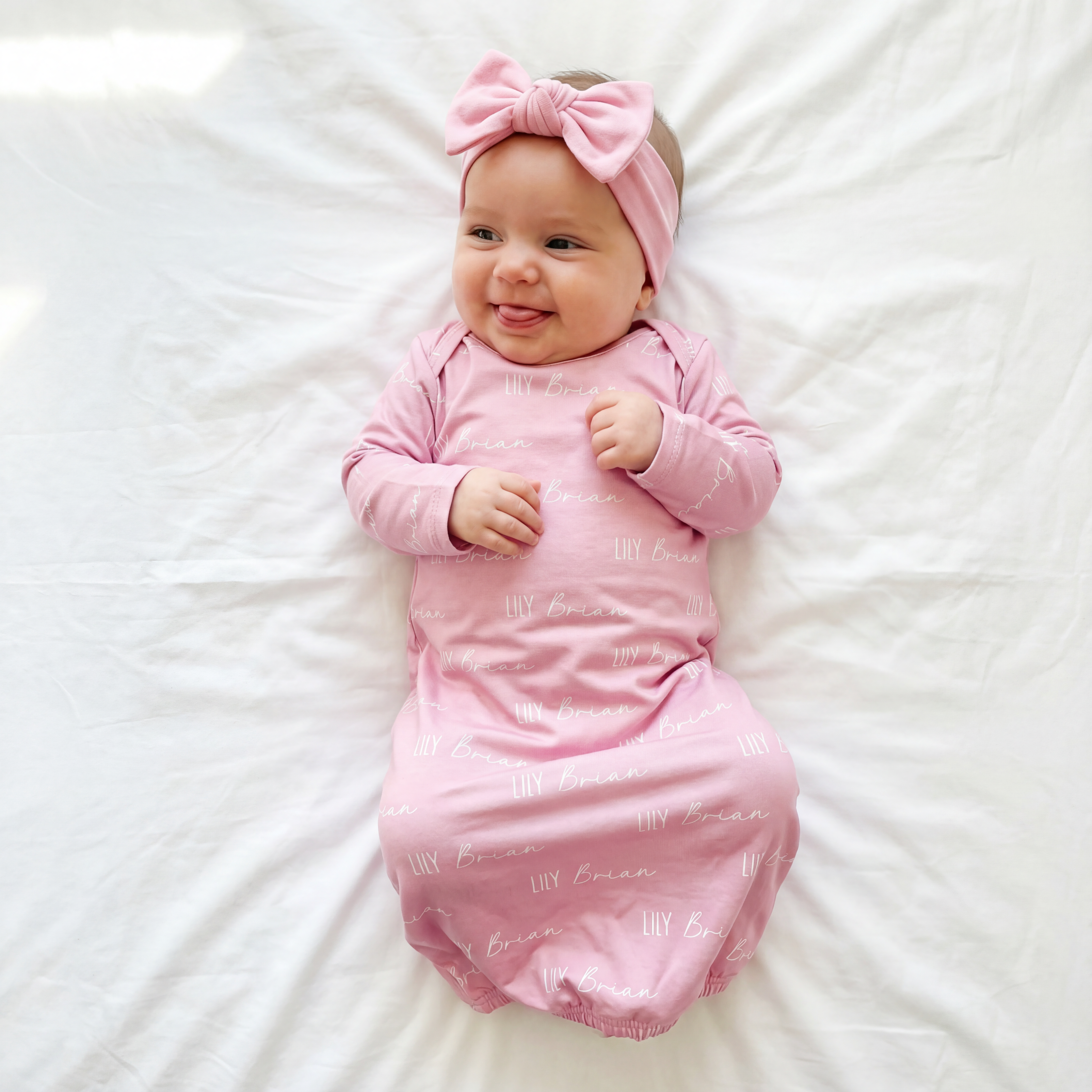 Personalized Sleep Gown Font Duo in Blush