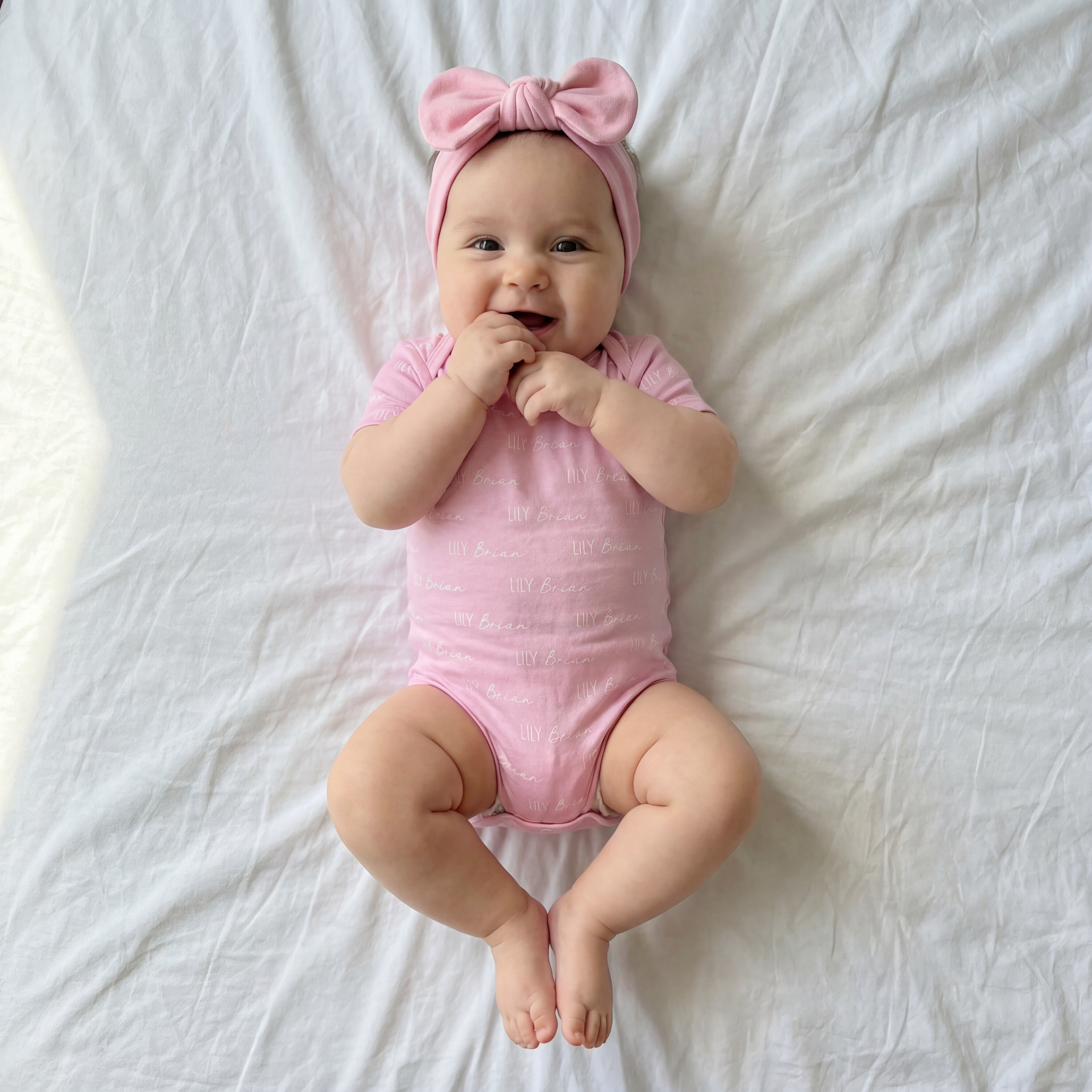 Personalized Bodysuit Font Duo in Blush