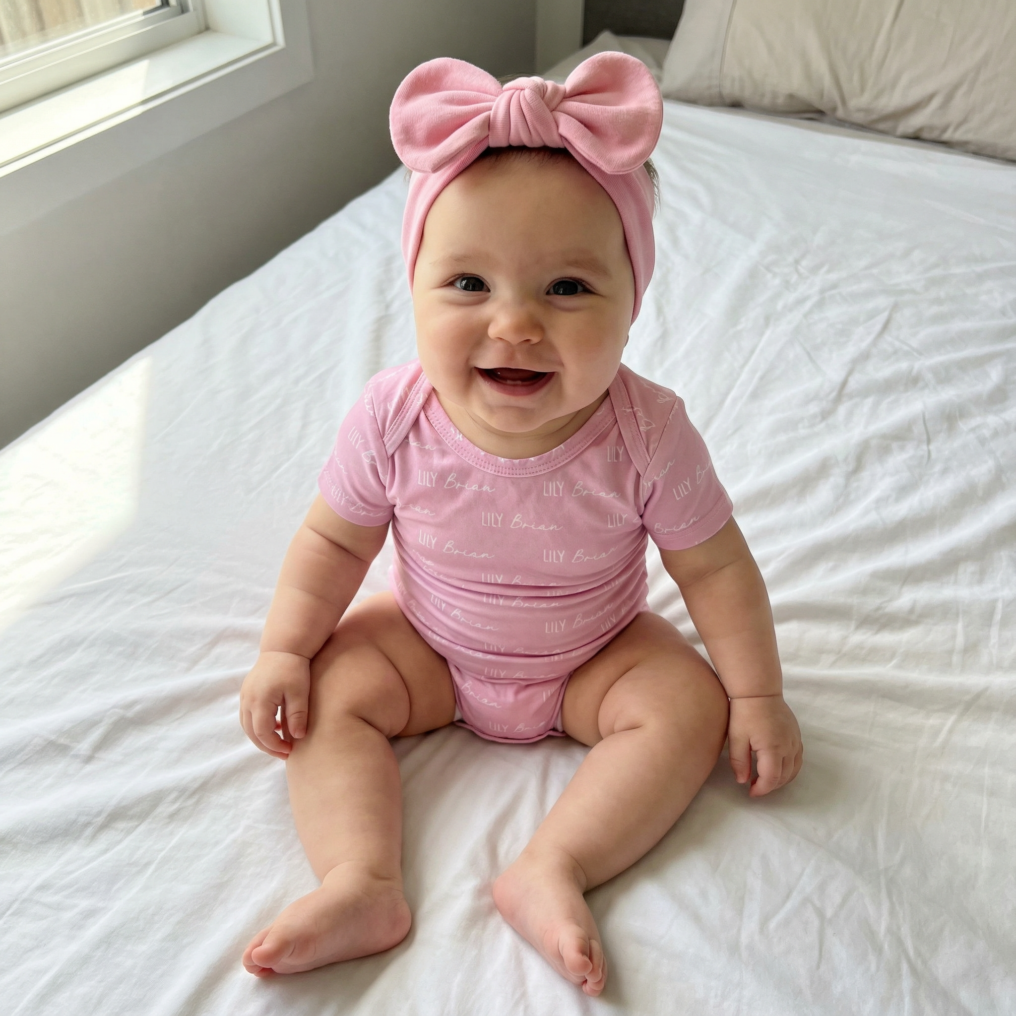 Personalized Bodysuit Font Duo in Blush