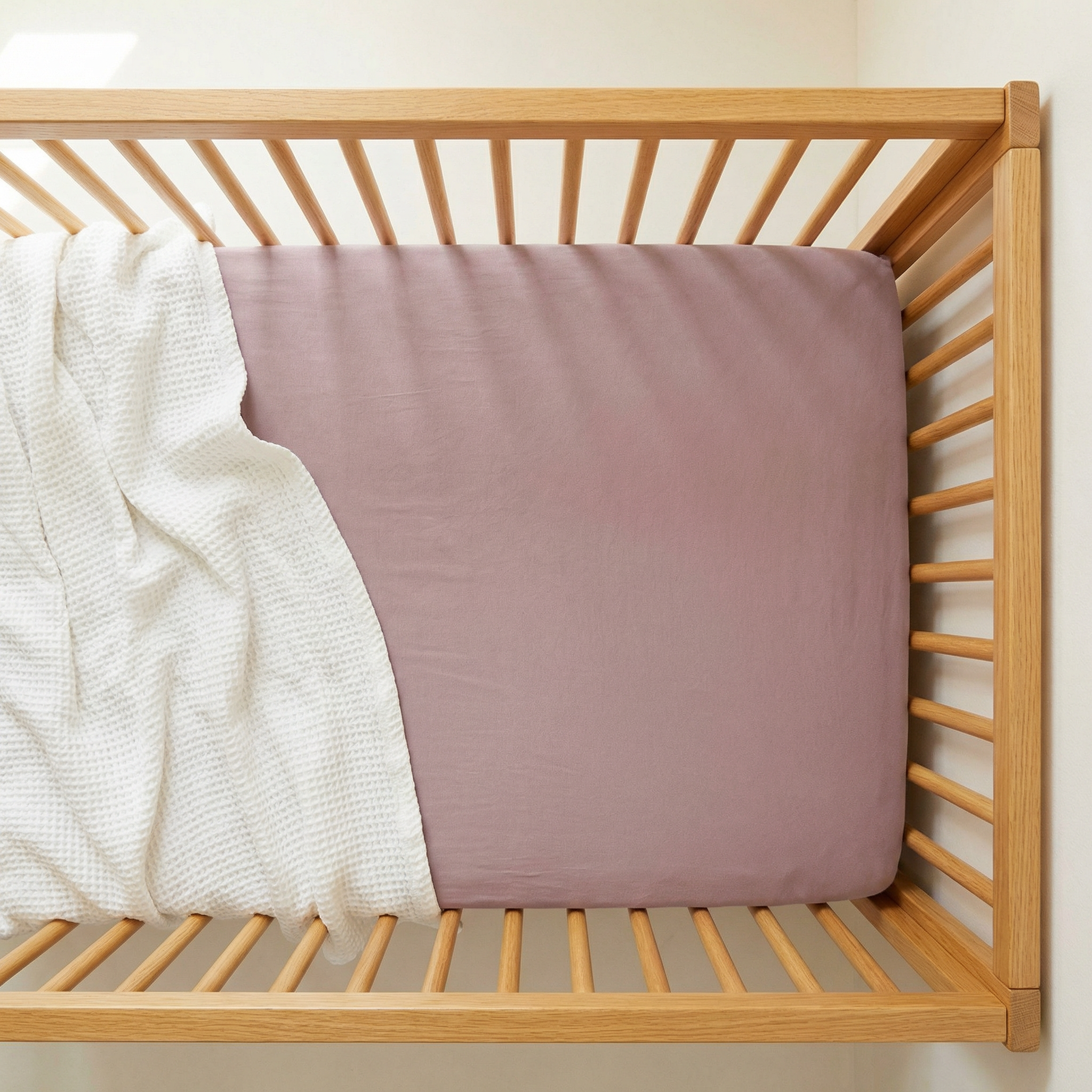 Crib Sheet in Blush Clay