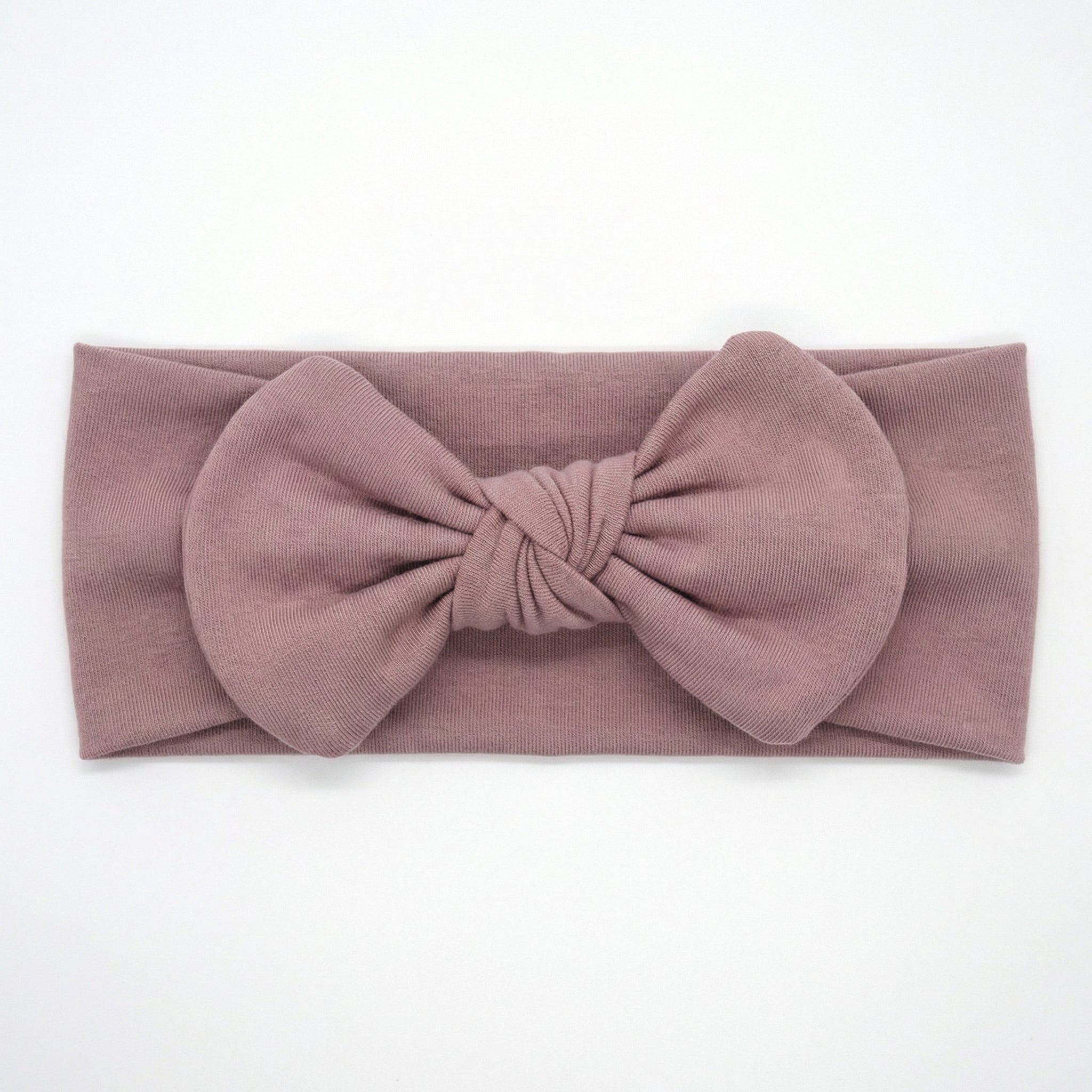 Personalized Bow Headband in Blush Clay