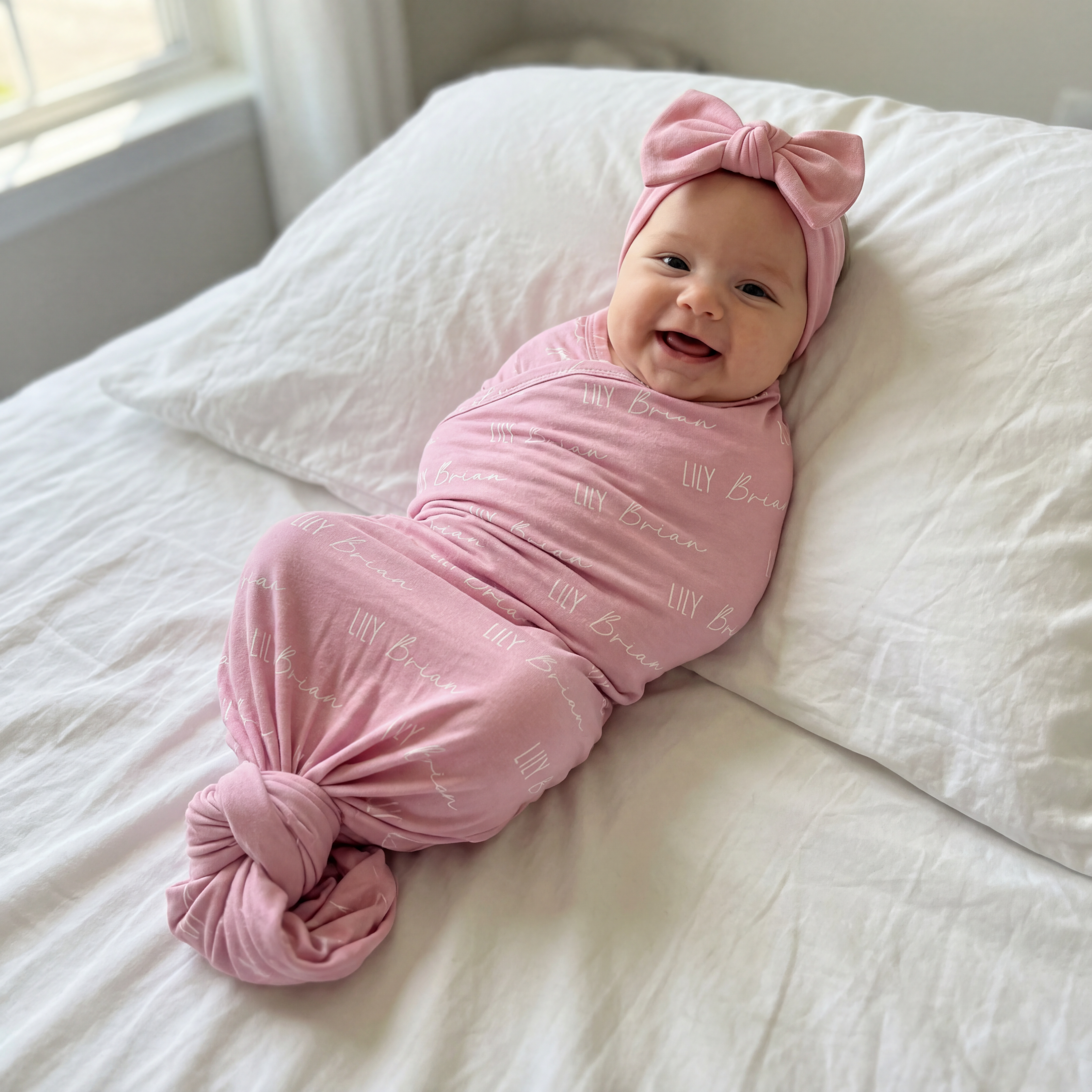 Personalized Swaddle Font Duo in Blush
