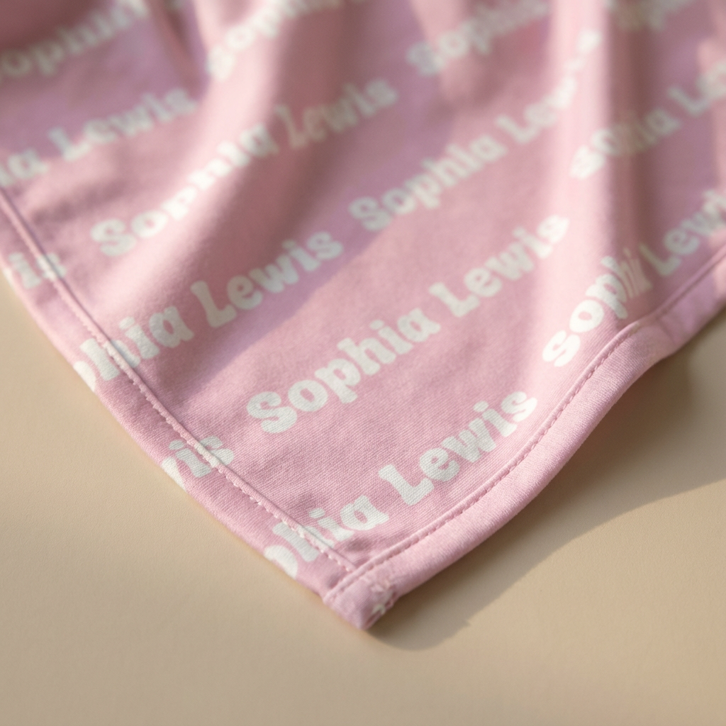 Personalized Swaddle Bubble Font in Blush