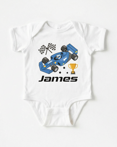 Personalized Graphic Bodysuit in Pit Crew