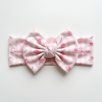 Personalized Bow Headband in Rosy