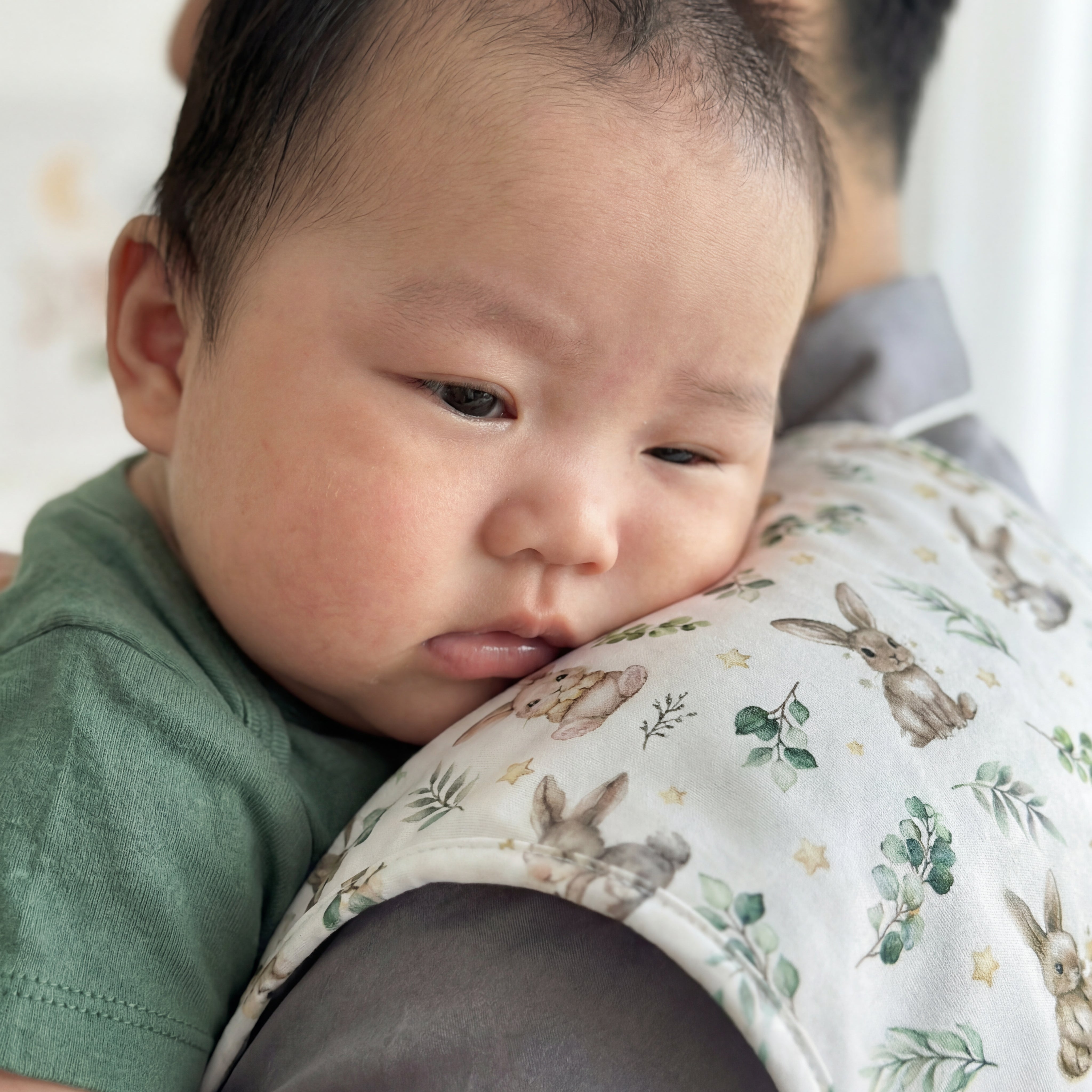 Personalized Bib and Burp Cloths in Bunny Garden