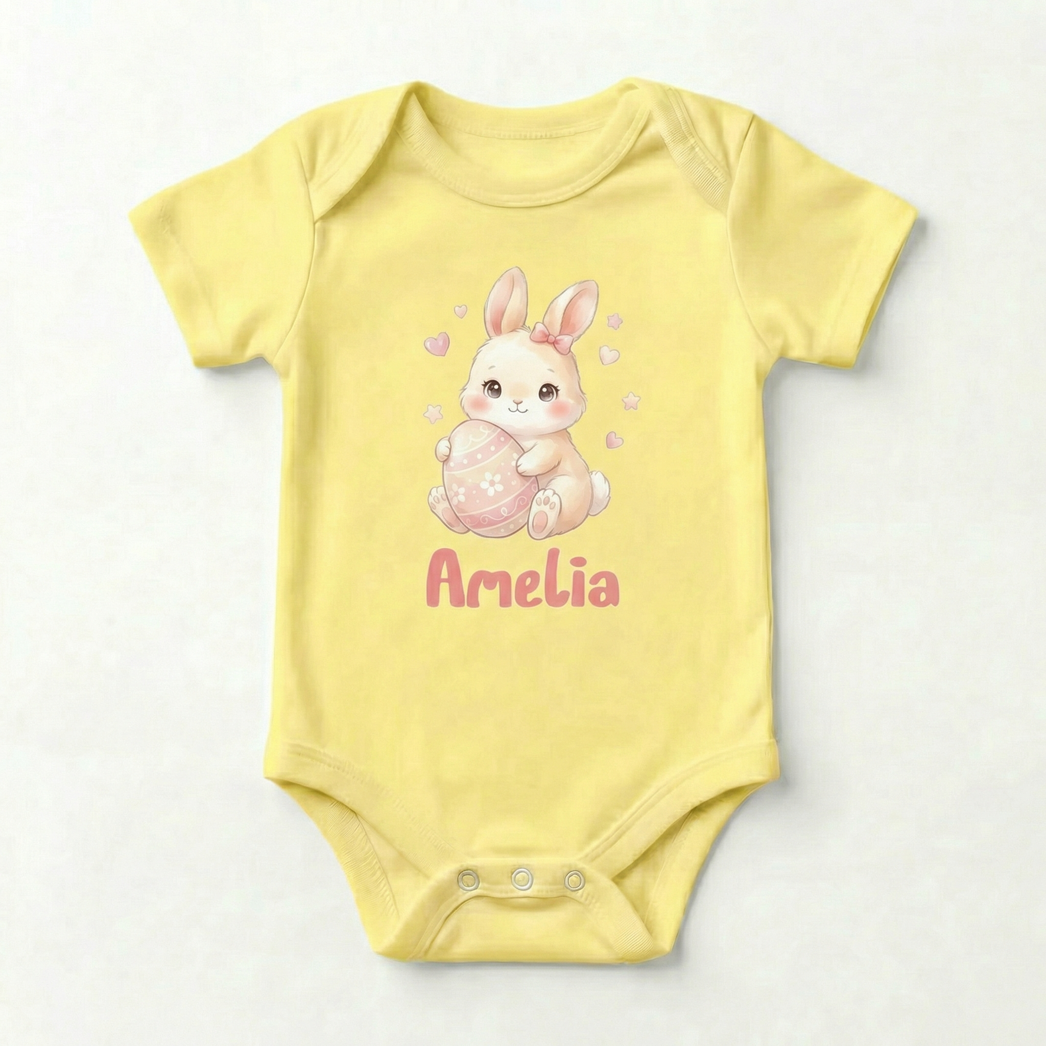 Personalized Graphic Bodysuit in Pink Easter Eggs